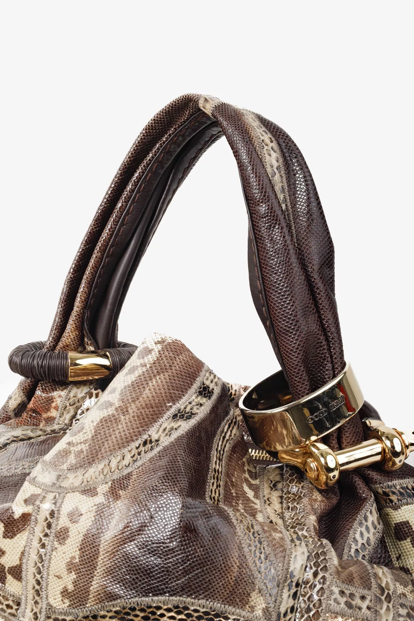 Jimmy Choo Handle Bags Jimmy Choo Snakeskin Patchwork Bangle Bag Multi