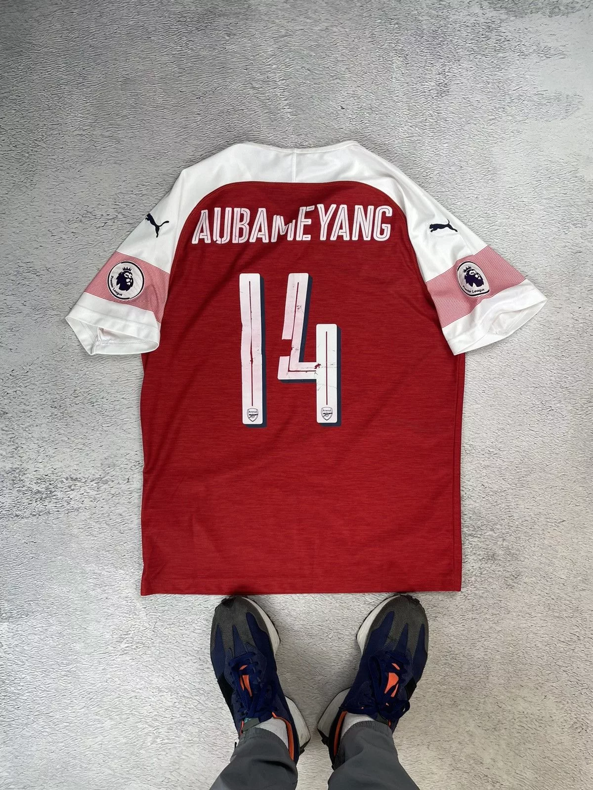 Puma Jerseys Puma × Vintage AUBAMEYANG Vintage Arsenal 2018/19 Puma Jersey y2k blokcore Red