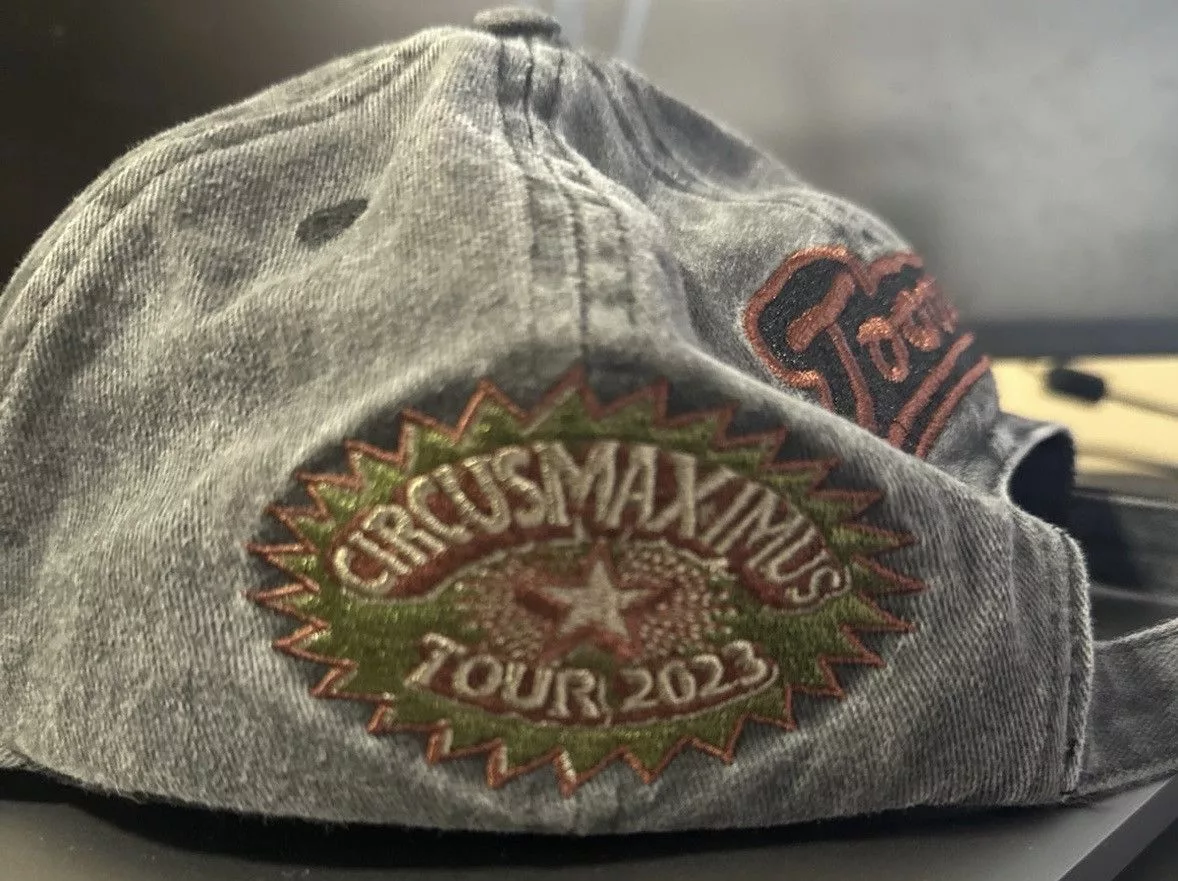 Travis Scott Hats Travis Scott Circus Maximus 2023 Utopia Tour Strapback Hat Gray