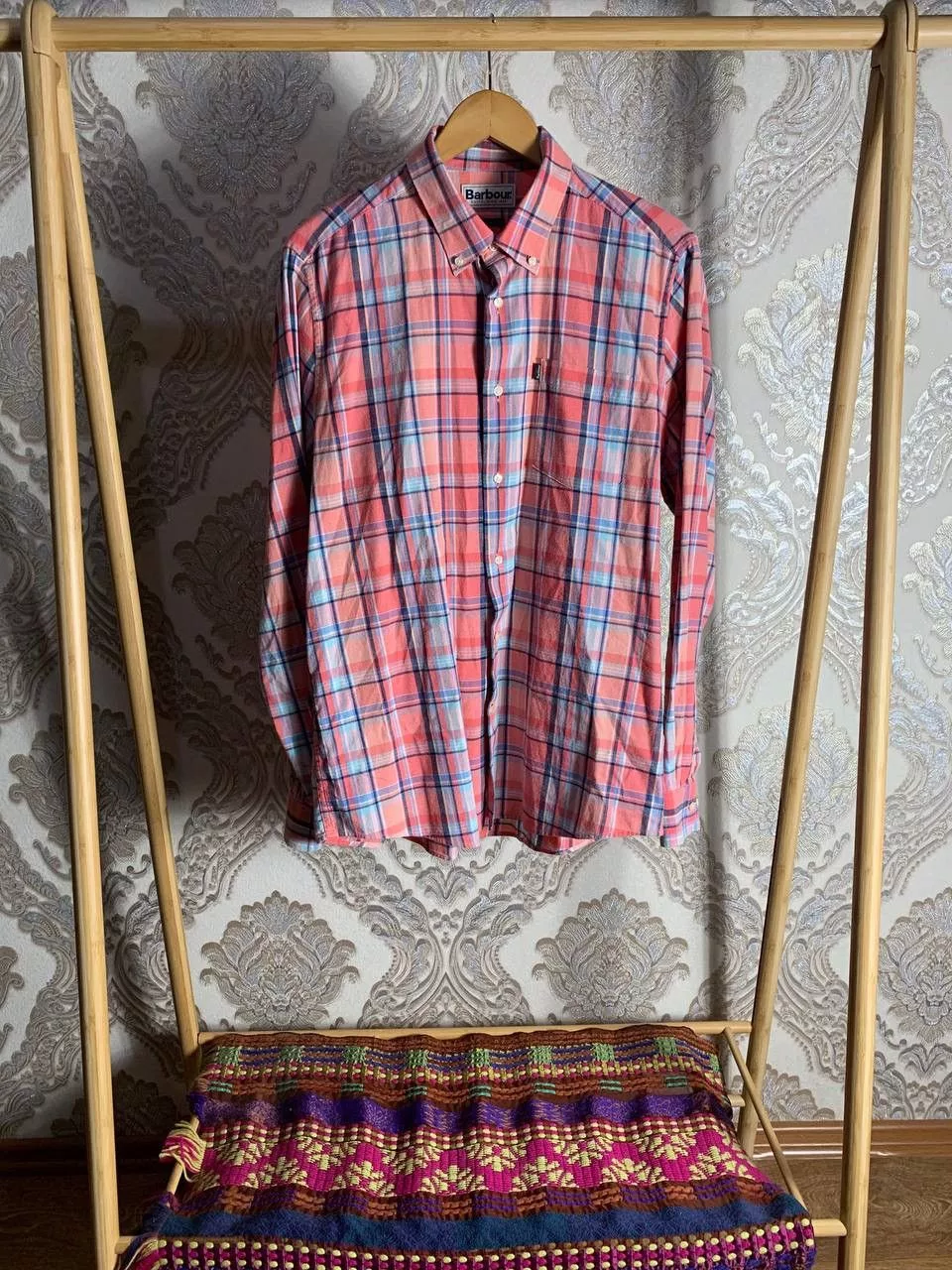 Barbour Shirts Button Ups Barbour × Vintage VERY RARE BARBOUR OXFORD CHECK 3 TAILORED SHIRT RETRO Y2K Pink Streetwear