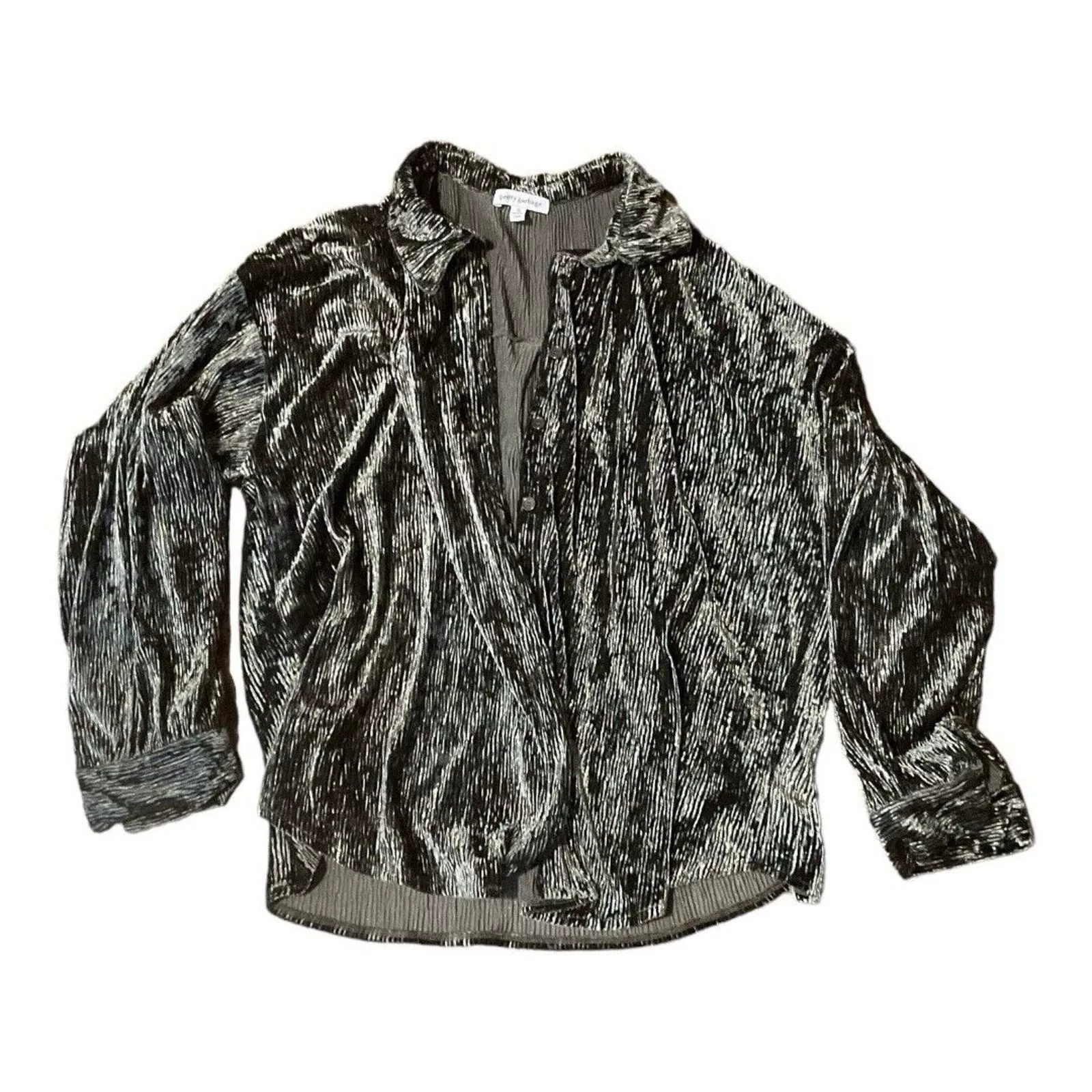 Other Blouses Other Pretty Garbage Corduroy Shacket Gray