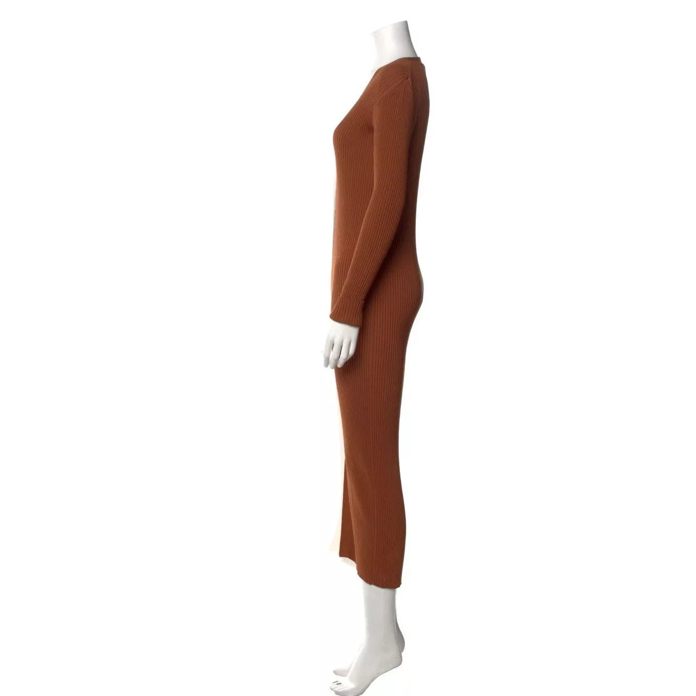 Staud Midi Dresses STAUD Colorblock Pattern Long Dress White