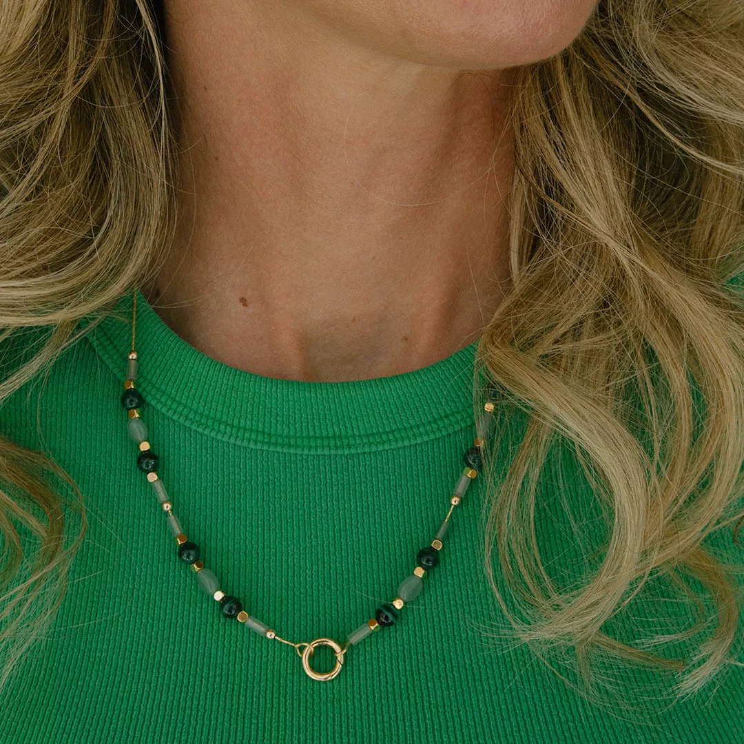 Malachite Beaded Intention Chain Necklace