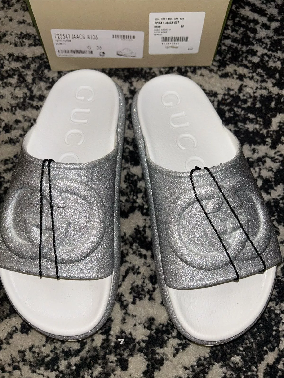 Gucci Sandals Gucci Interlocking G Platform Slides Silver