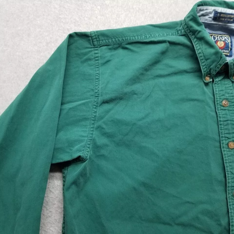 Chaps Ralph Lauren Shirts Button Ups Chaps Ralph Lauren Shirt Men Medium Button Up Oversized Green