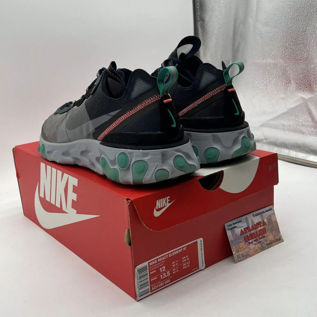 Nike Low Top Sneakers Nike React element 87 Neptune green Blue