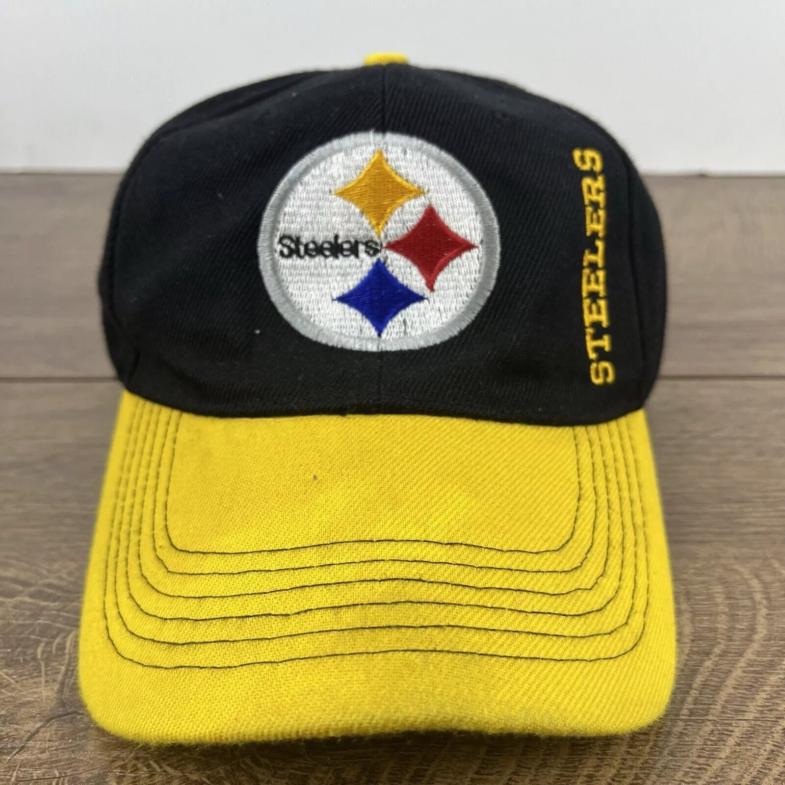 Other Hats Other Pittsburgh Steelers Hat Yellow Bill Black Hat Adjustable Bla