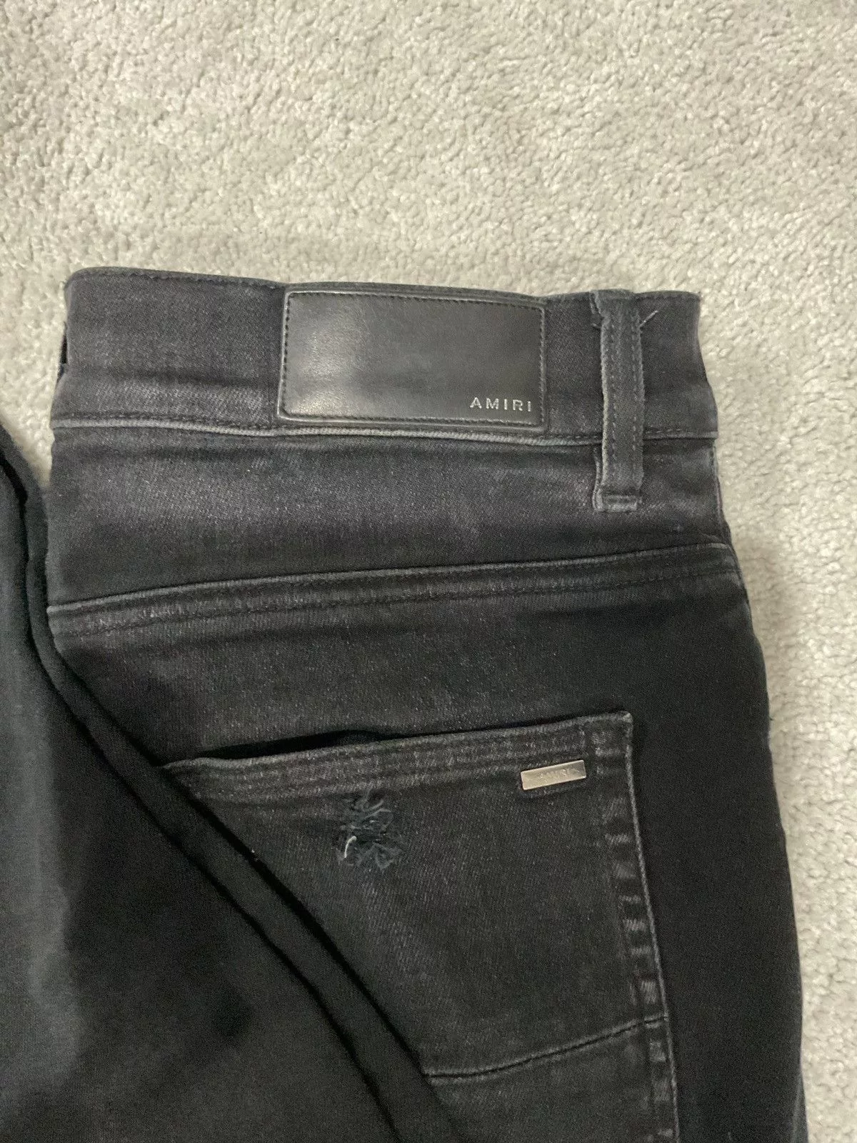 Amiri Denim Amiri Hibiscus Art Patch Jeans Black