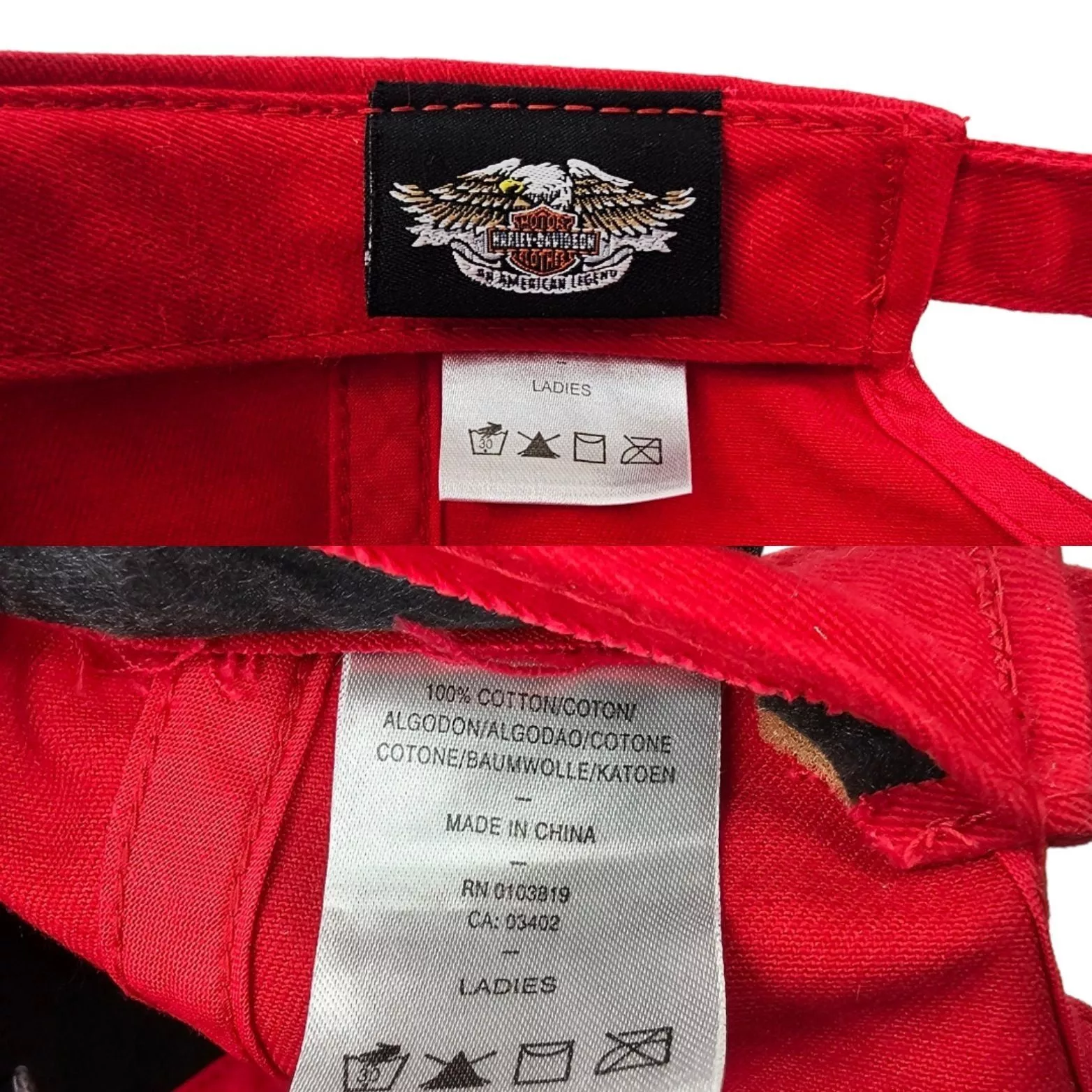 Harley Davidson Hats Harley Davidson Embroidered Red Adjustable Tuck Strap Cap
