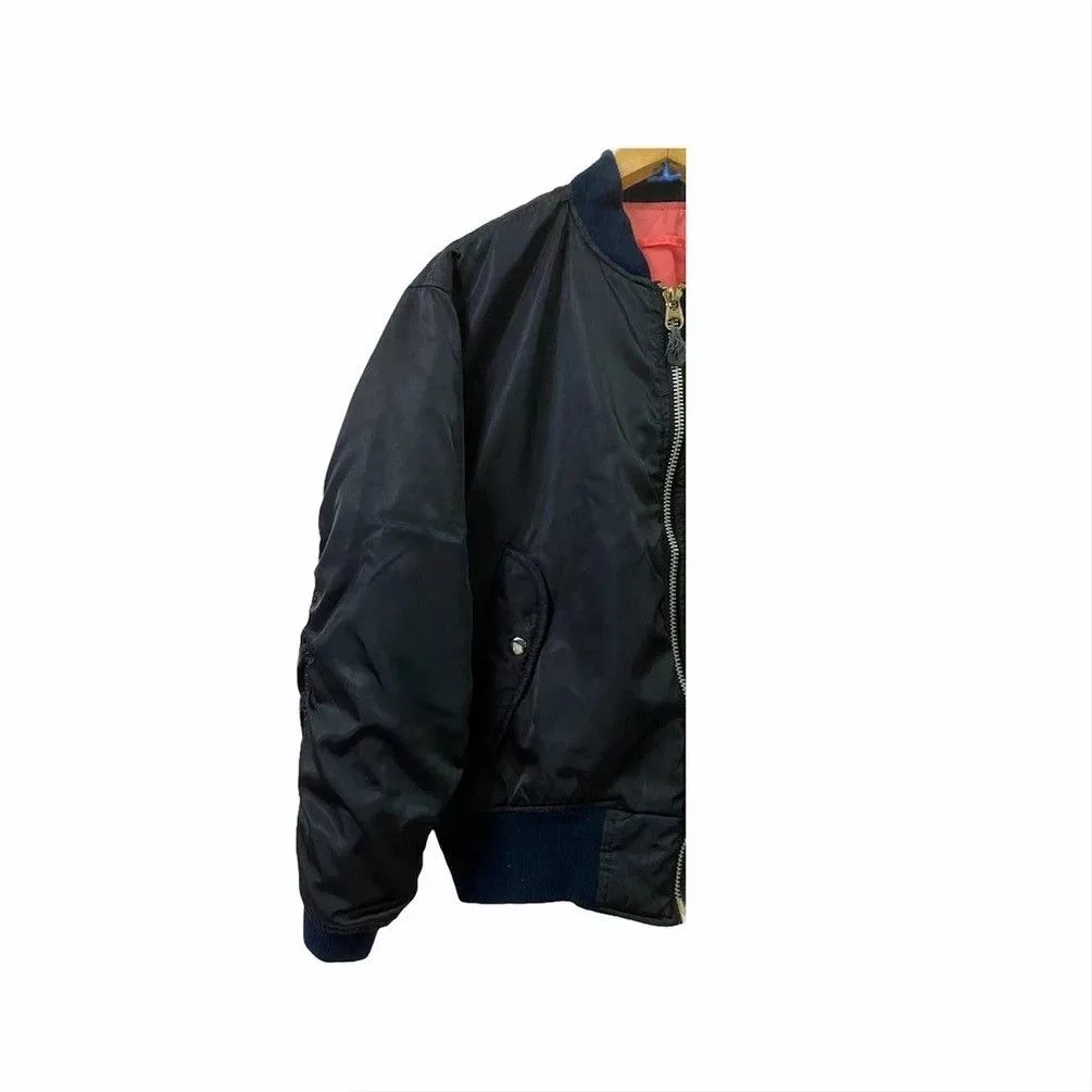 Vintage Bombers Vintage SPIRITUAL BASIC PHANTOM MILITARY COLLECTION FLIGHT JACKET Black