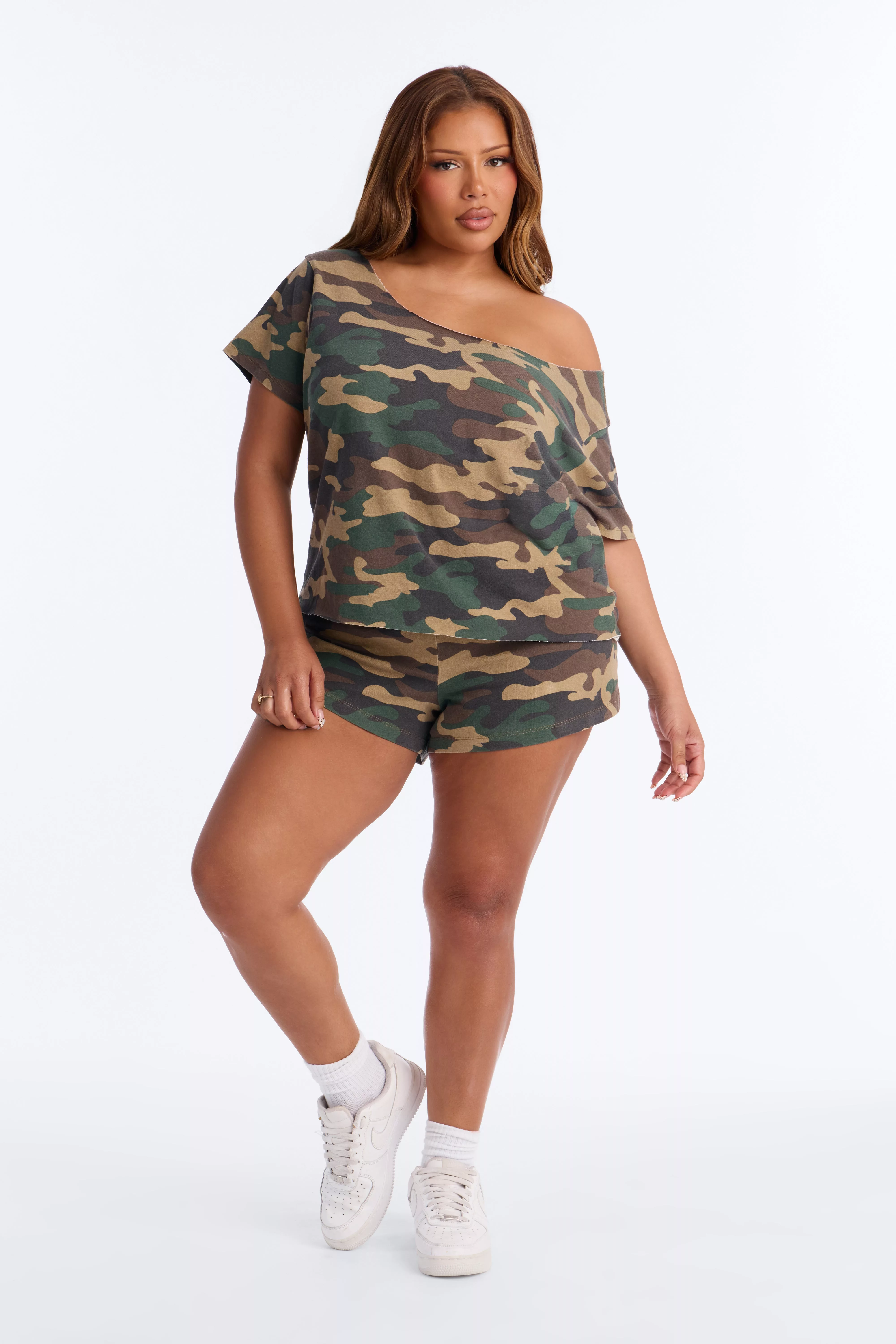Veronica Camo Short Set - Olive/combo