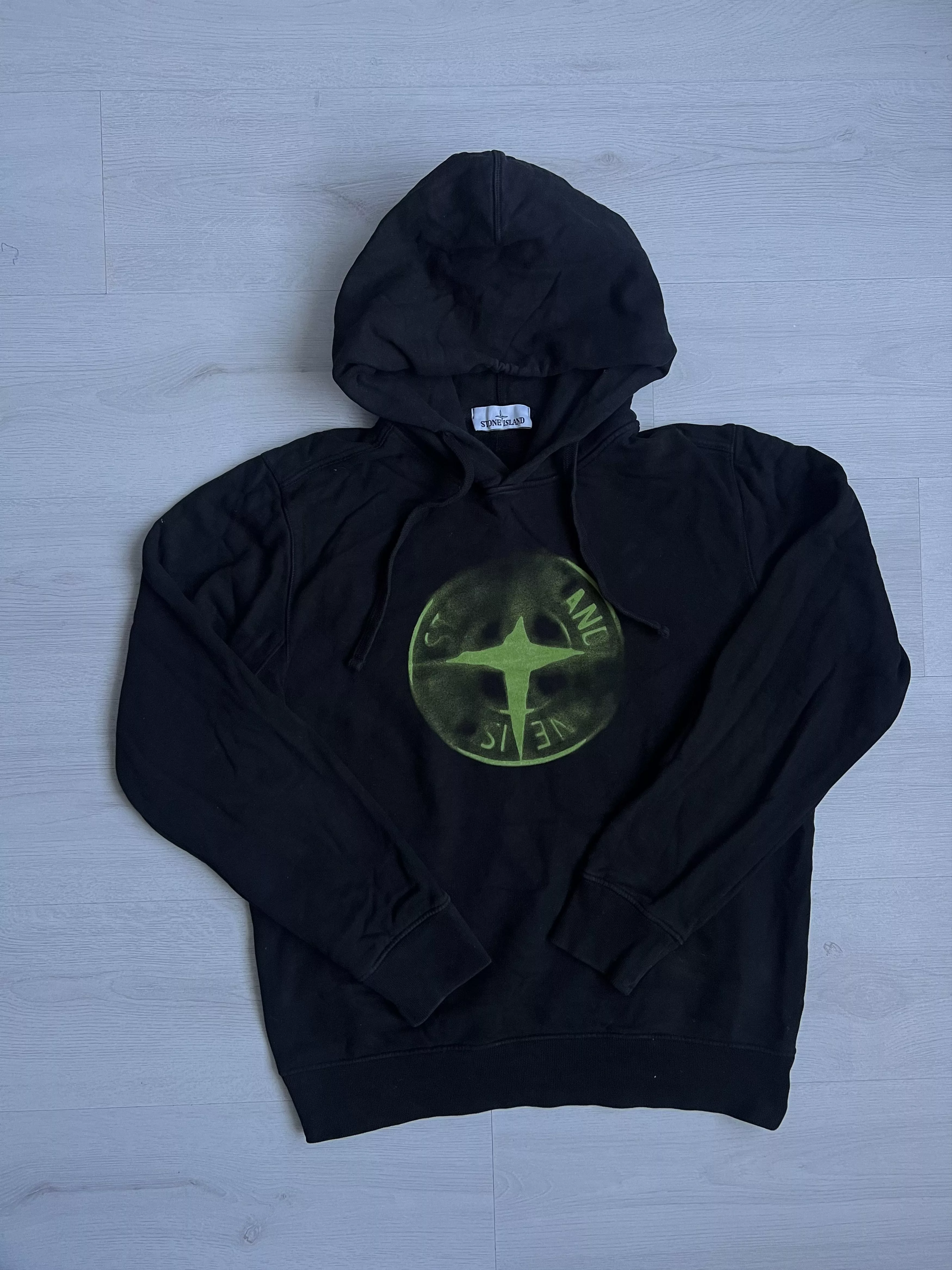 Stone Island Sweatshirts Hoodies STONE ISLAND Faded Compass Hooded Sweatshirt Black