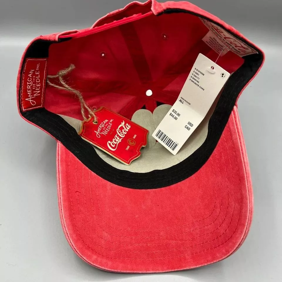 American Needle Hats Coca Cola Coke Hat Men Washed American Needle Snap Back Cap Red