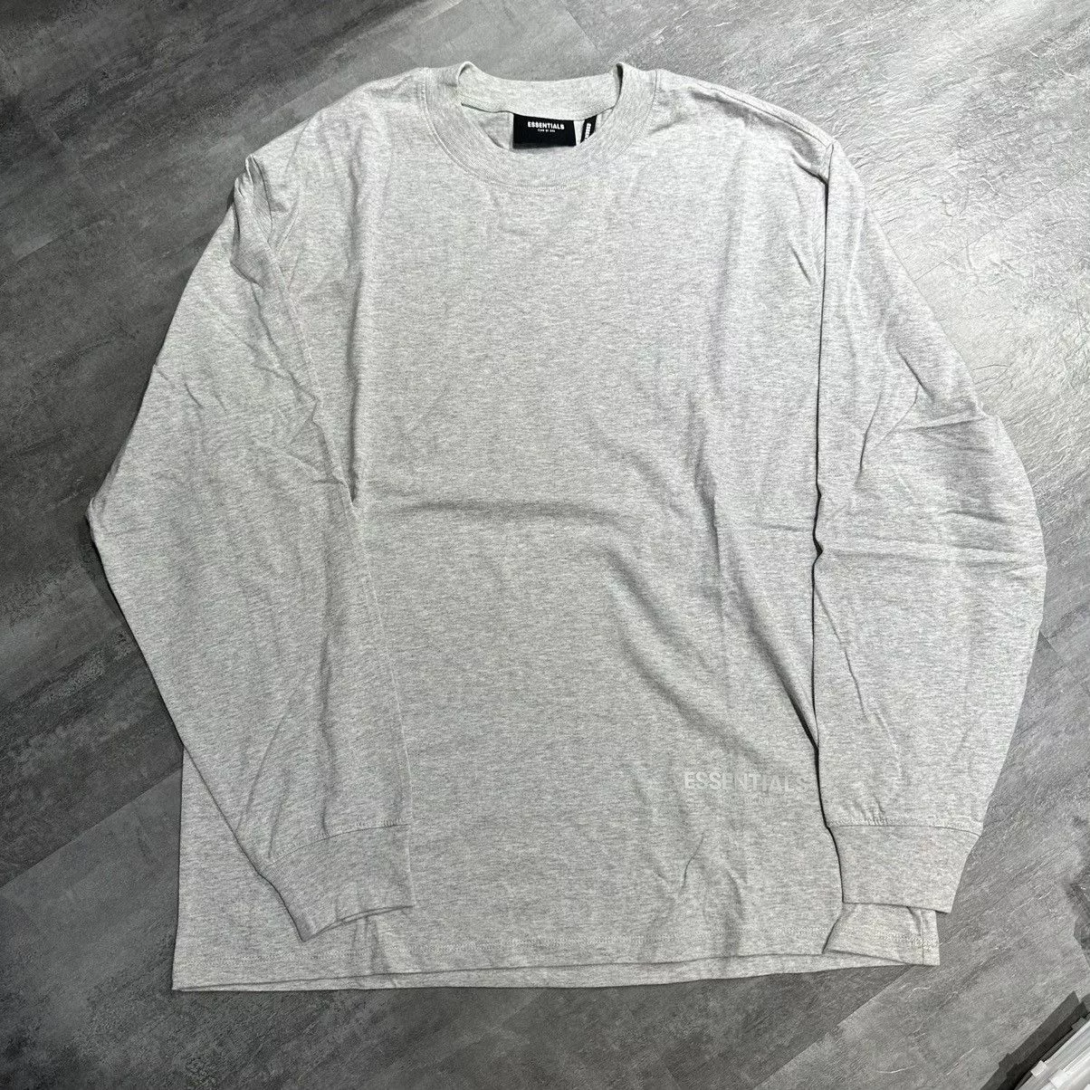 Essentials Long Sleeve T Shirts Essentials-F.O.G 3M Reflective LS Tee - Grey Gray