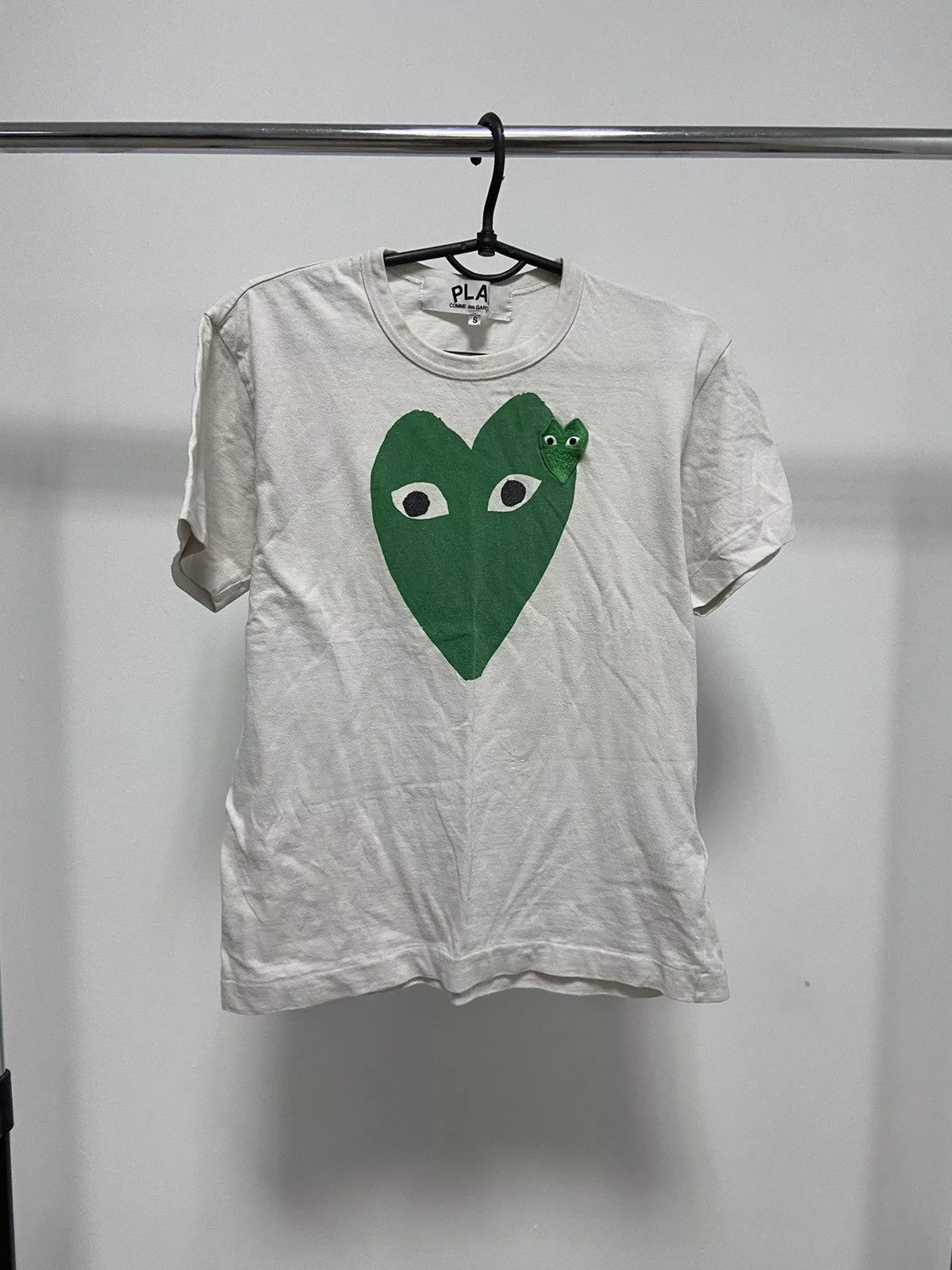 Comme des Garcons PLAY Short Sleeve T Shirts Comme des Garcons PLAY × Japanese Brand × Vintage Play Come Des Garcons Vintage T Shirt Japanese Heart Logo Green