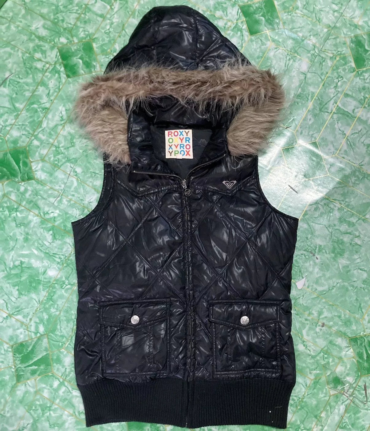 Other Vests Other Vest Bomber Hoodie Roxy Brand Black Vintage