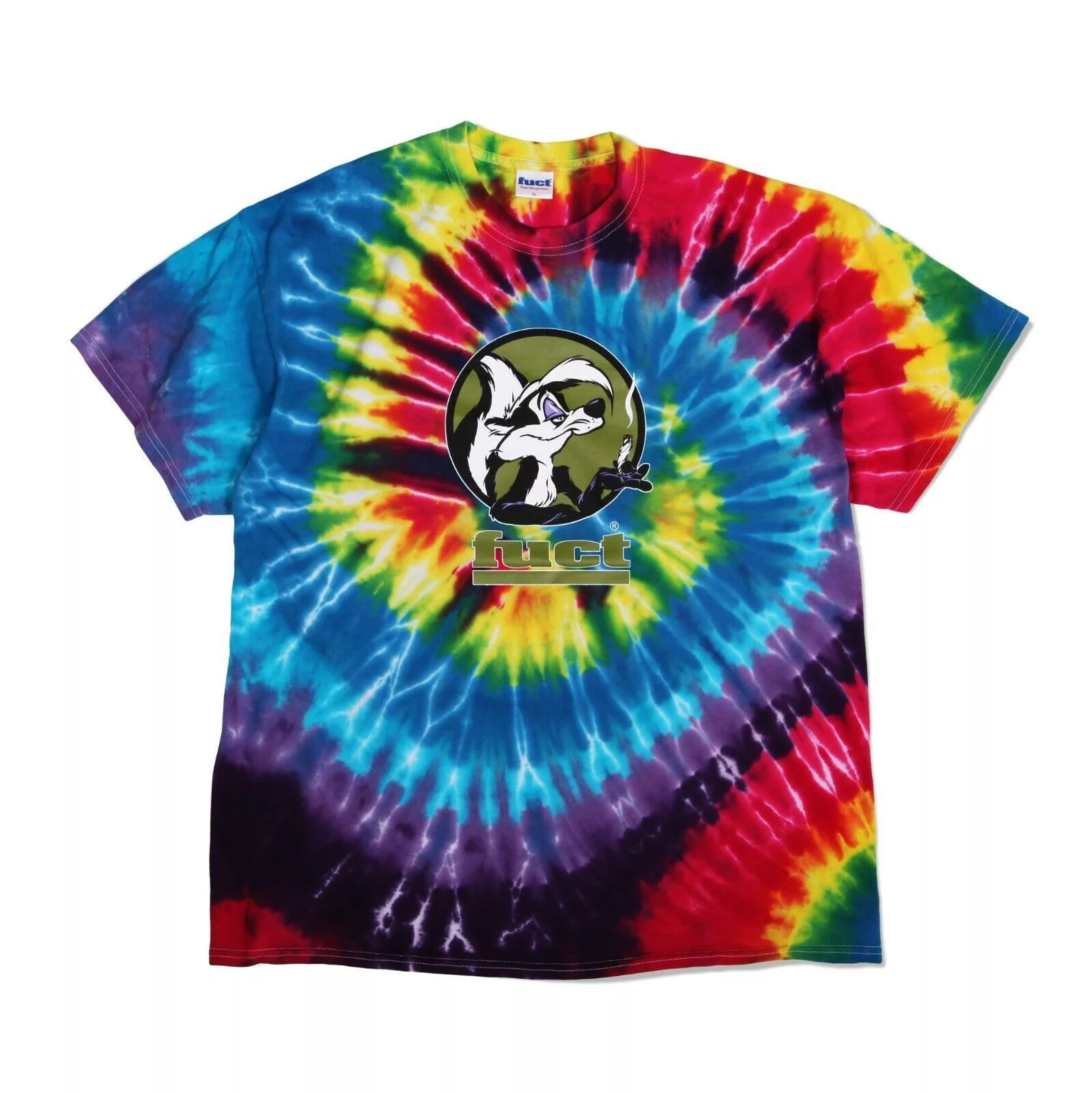 FUCT Short Sleeve T Shirts FUCT × Warner Bros FUCT x Looney Tunes - Pepe le Pew TIE DYE SKUNK TEE Multi