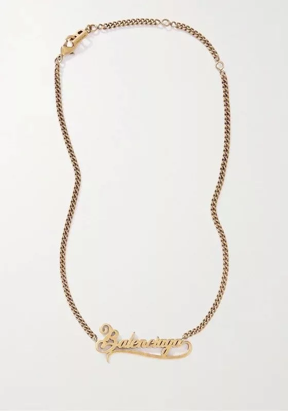 Balenciaga Miscellaneous ❤️Balenciaga❤️ Typo Valentine Logo Necklace Gold