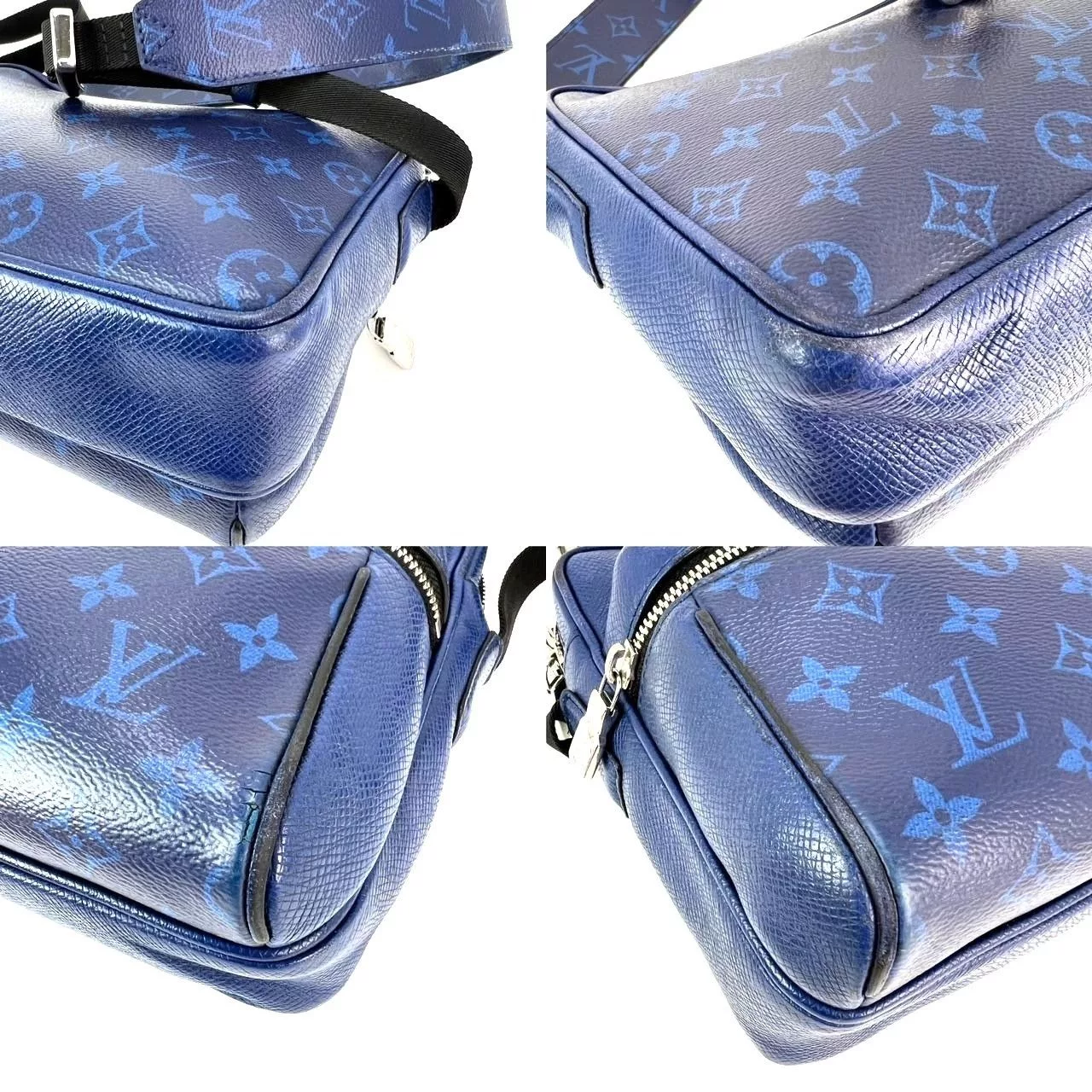 Louis Vuitton Messengers Satchels LOUIS VUITTON Taigarama Outdoor Blue Messenger Bag