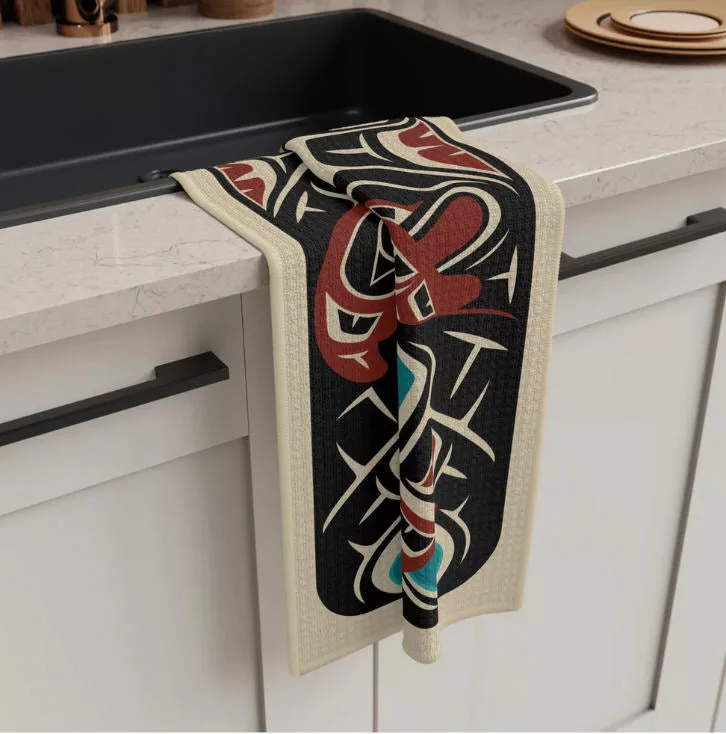Bear & Salmon Tea Towel