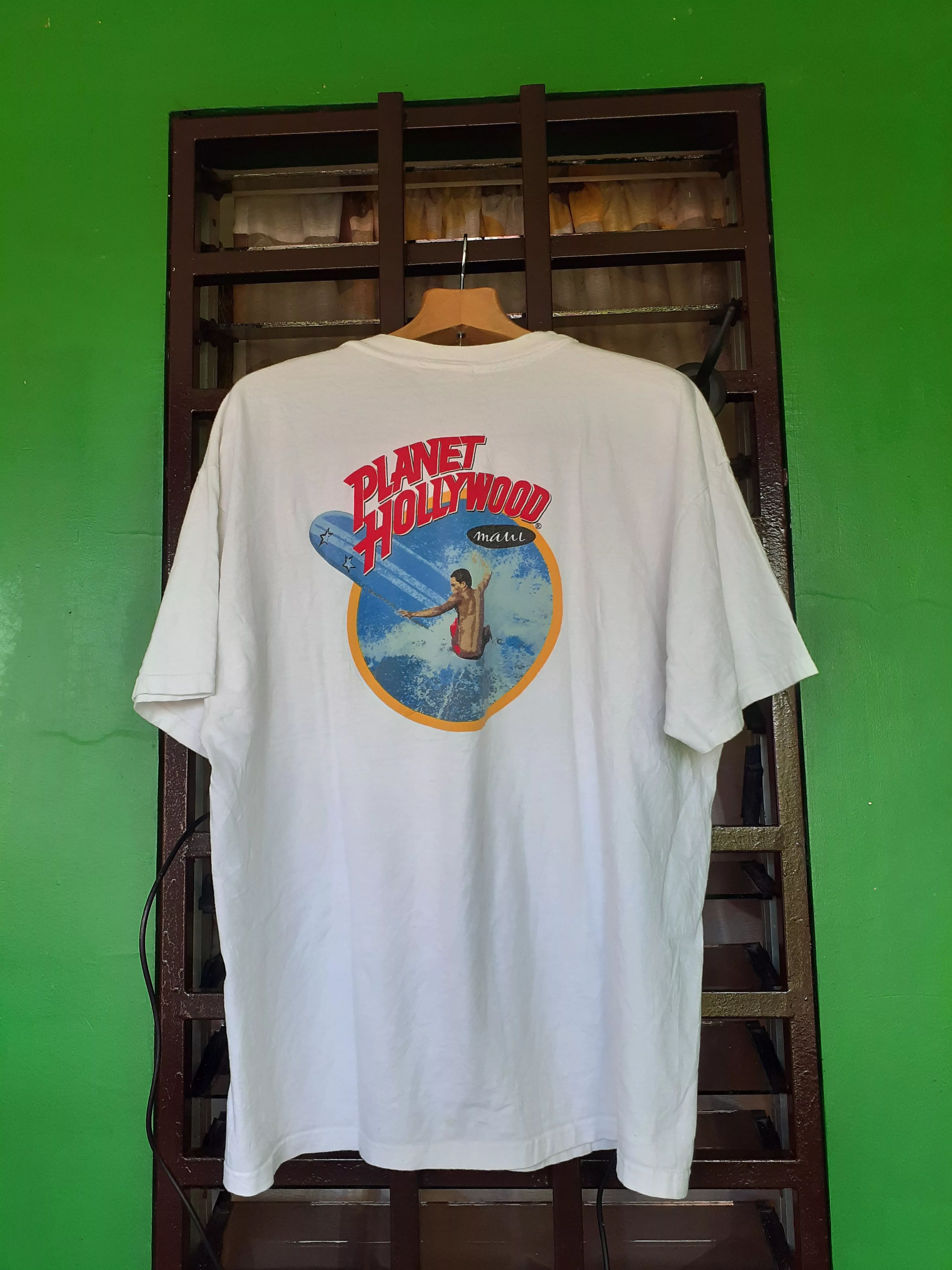 Planet Hollywood Short Sleeve T Shirts Planet Hollywood × Vintage 1991 Planet Hollywood Maui Exclusive Tee White Streetwear