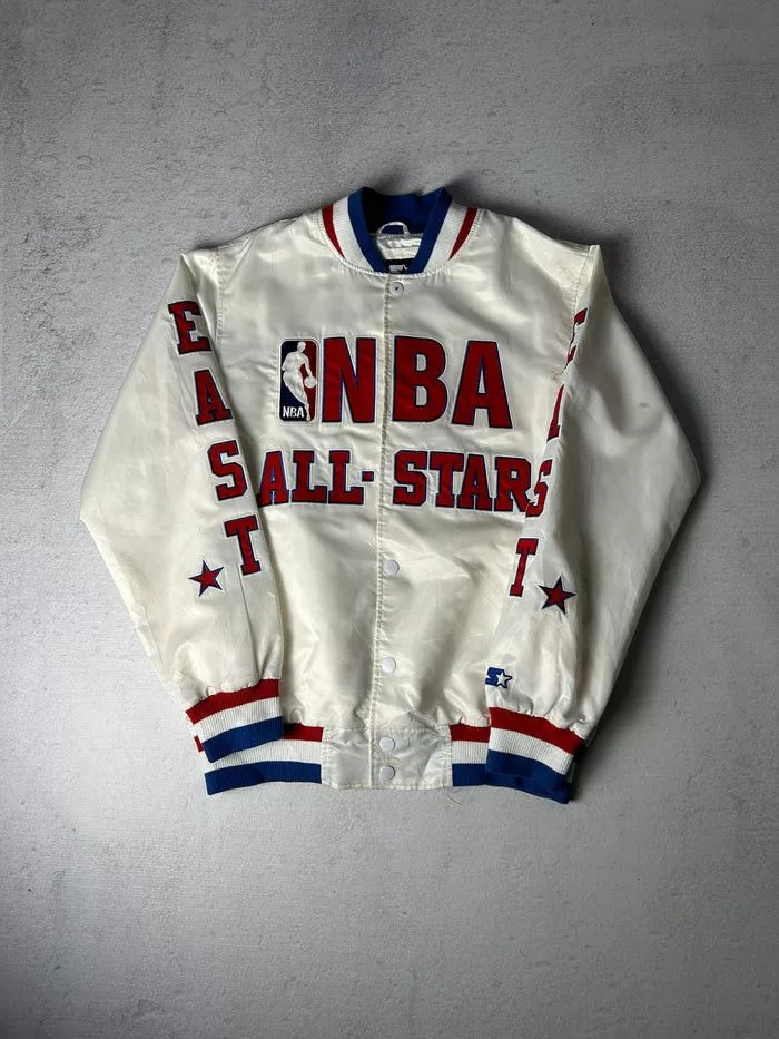 NBA Light Jackets Vintage nba east all star satin bomber jacket White