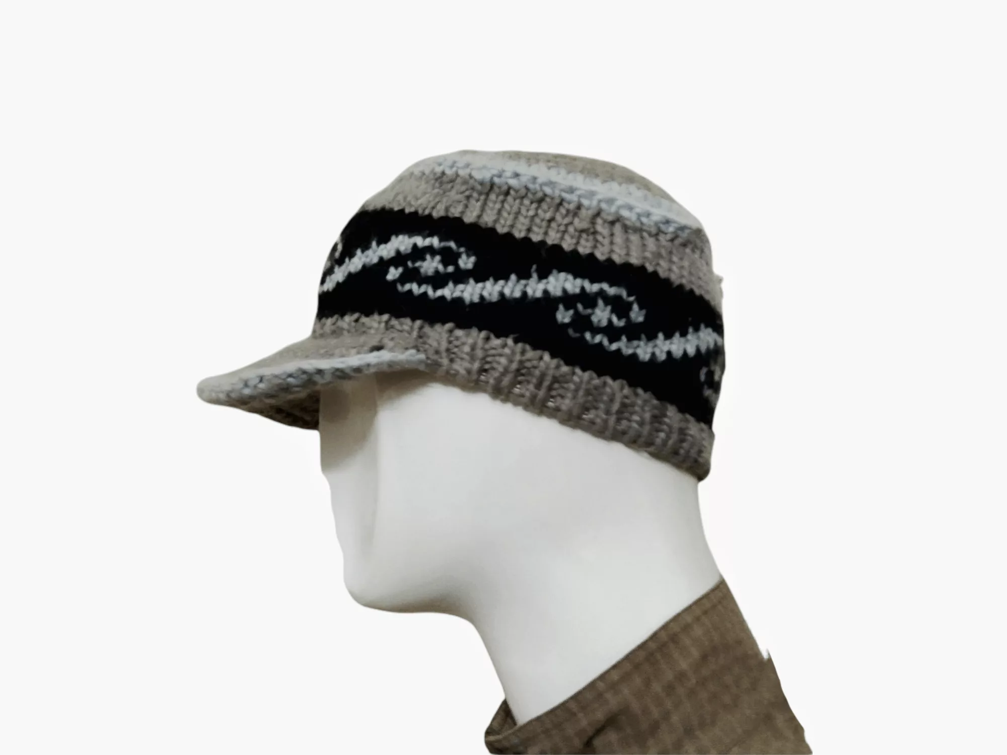 Global Work Hats Global Work × Japanese Brand RARE GLOBAL WORK KNITTED BEANIE HAT Gray Streetwear