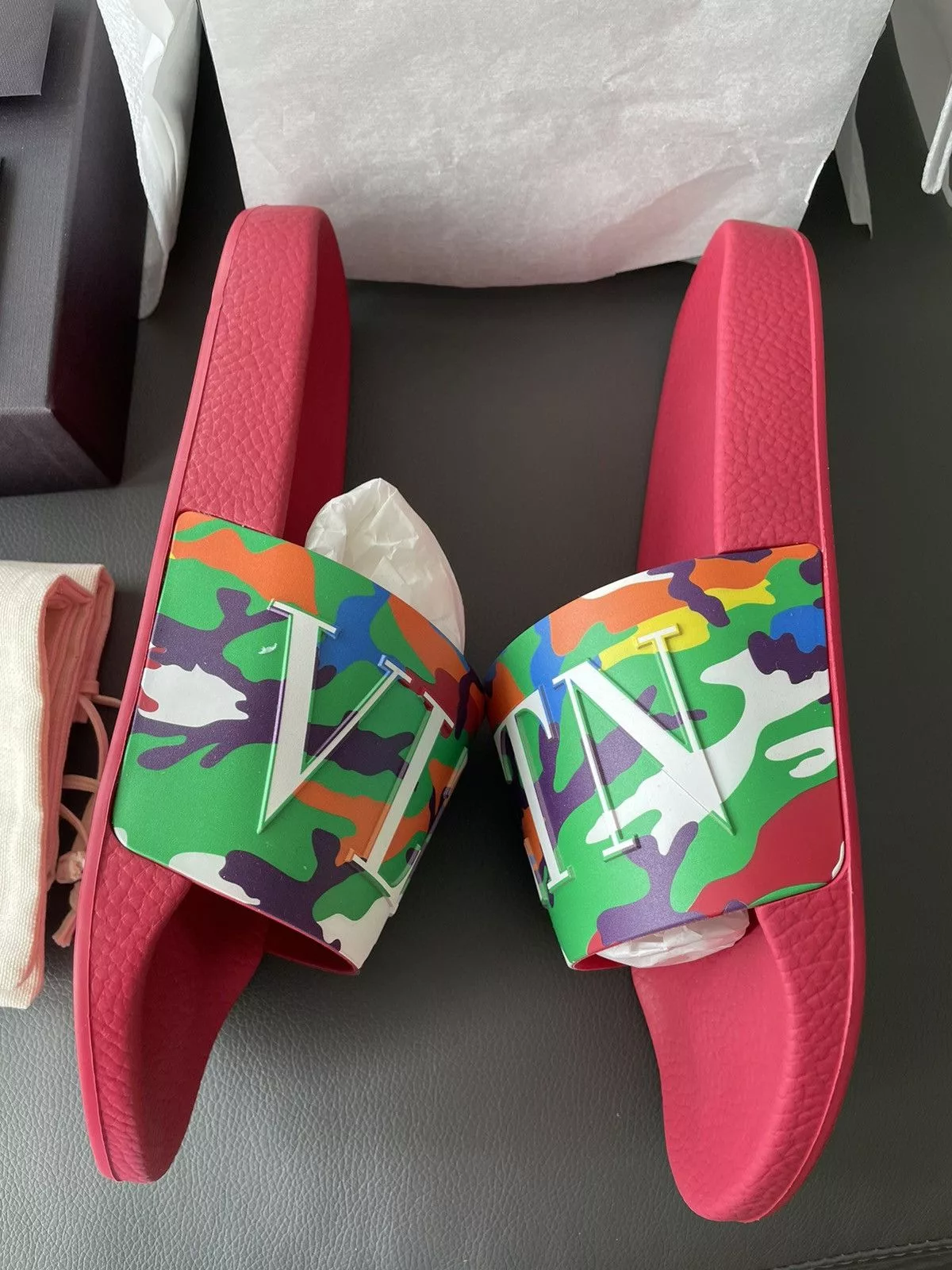 Giovanni Valentino Sandals Giovanni Valentino × Valentino Brand New Rare Iconic Limited Camouflage Slipper Slides Multi