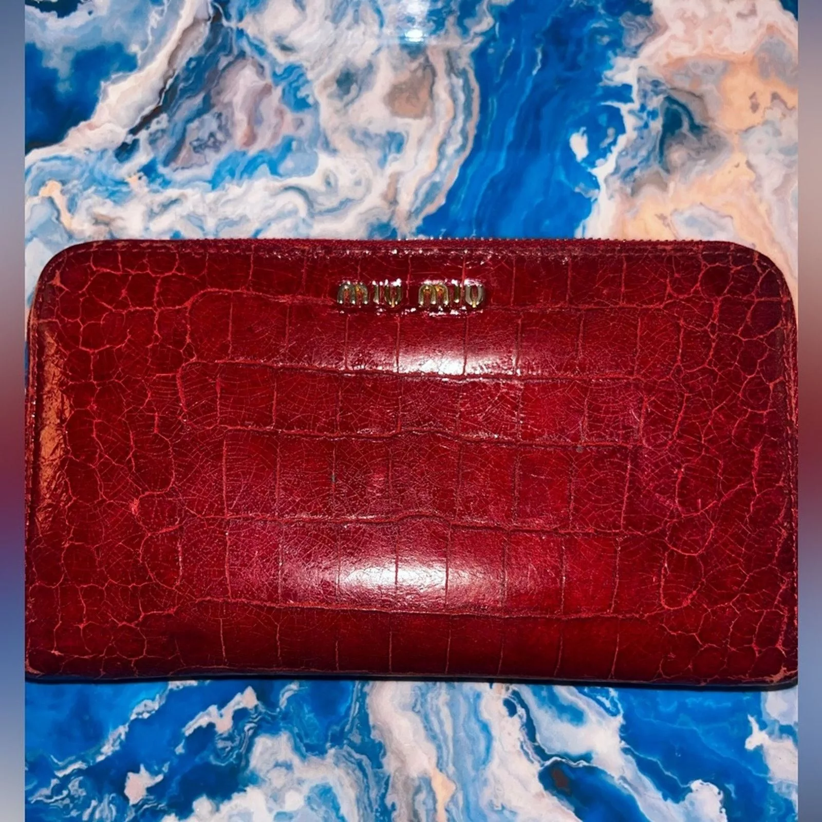 Miu Miu Wallets Miu Miu red zippy pre-loved wallet, GUV