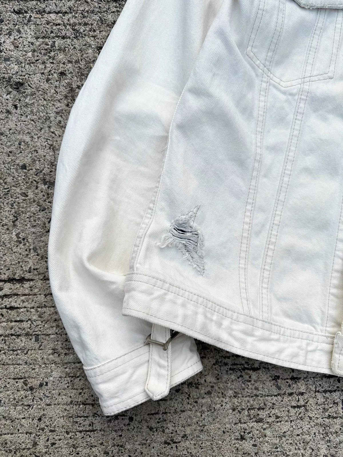 Isamu Katayama Backlash Denim Jackets Isamu Katayama Backlash Backlash Leopard Damage Trucker Jacket White
