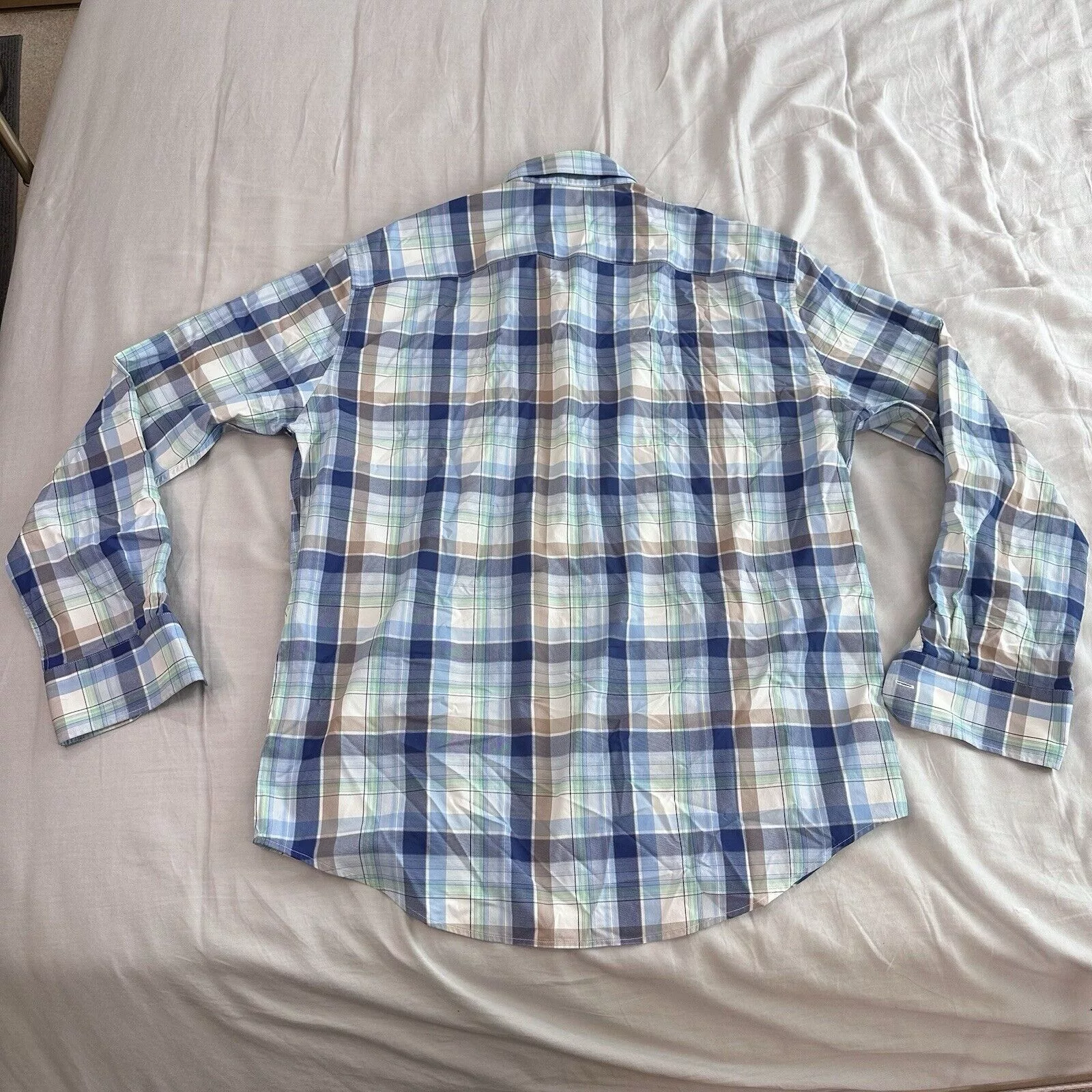 Peter Millar Shirts Button Ups Peter Millar Shirt L Crown Sport Plaid Button Long Sleeve Blue