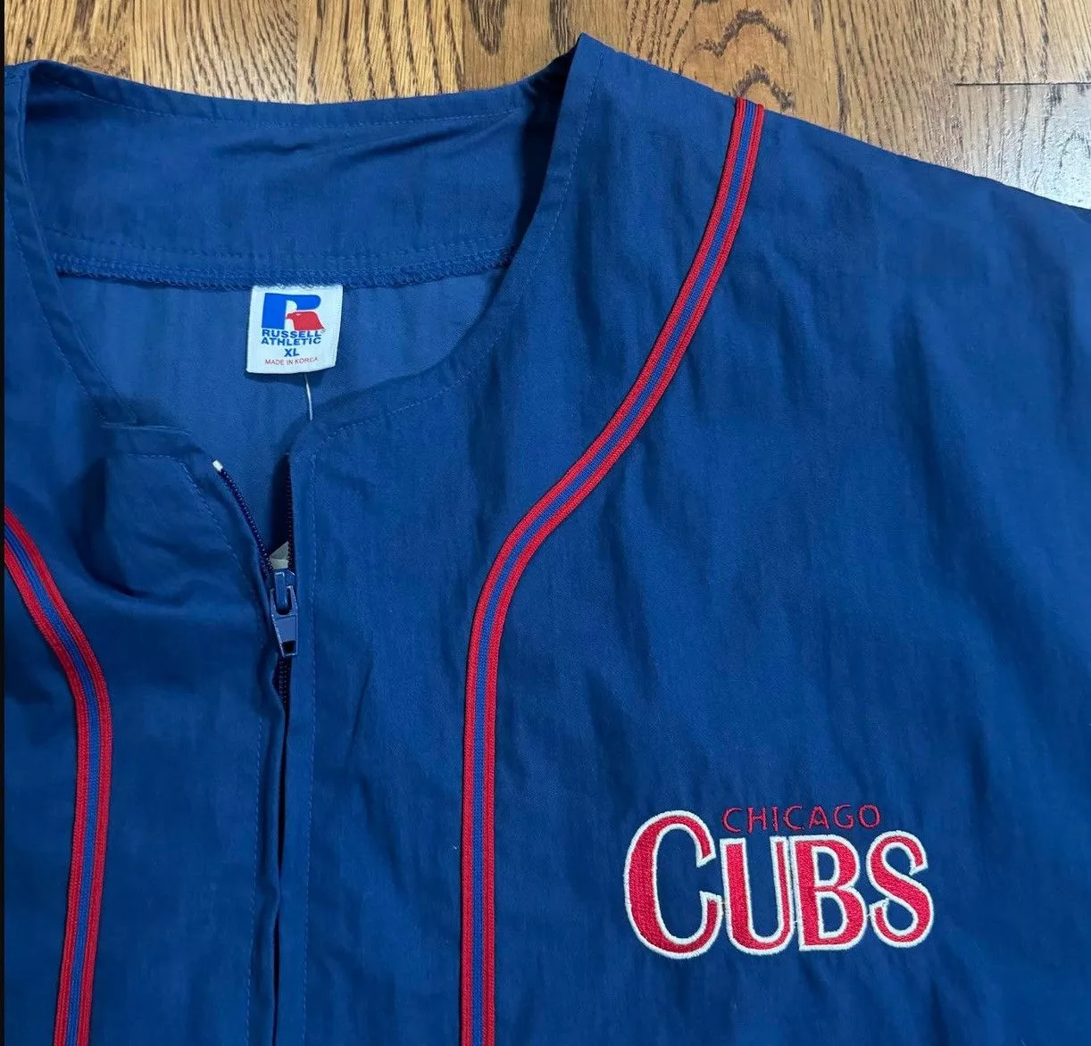 Russell Athletic Jerseys Vintage Russell Athletic Chicago Cubs Full Zip Jersey XL Blue