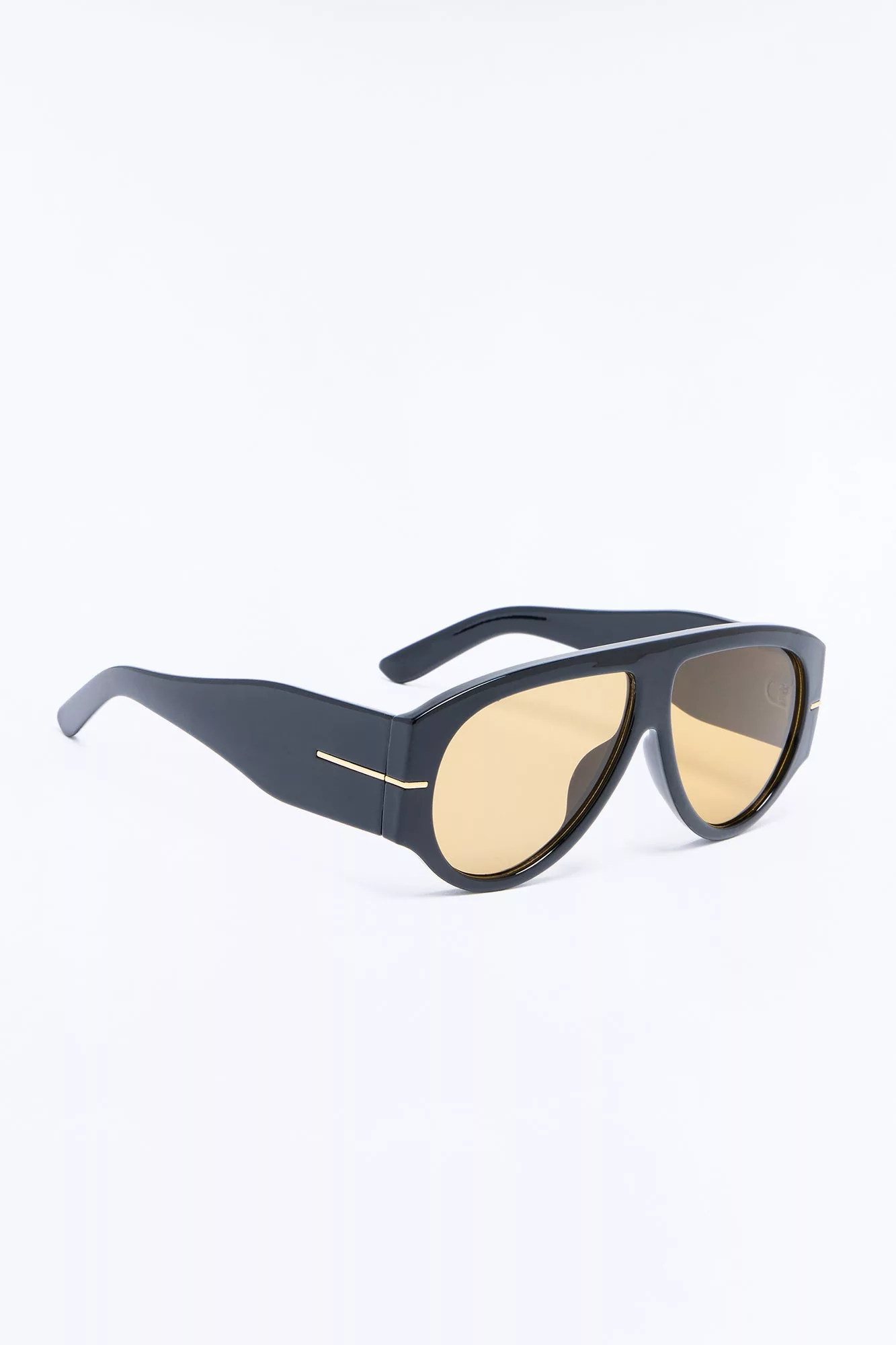 Obsessed Flat Top Aviator Sunglasses - Black/Brown