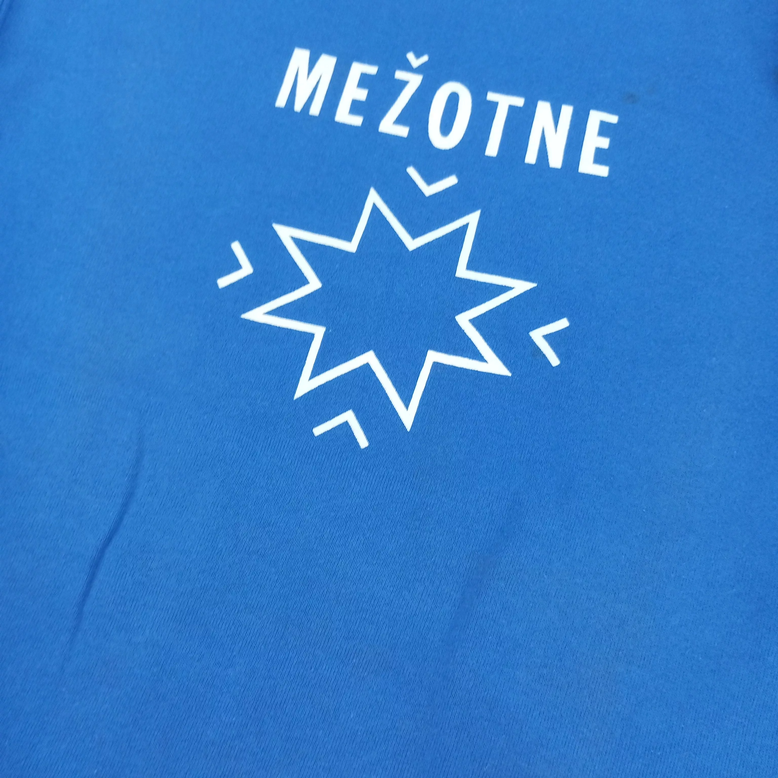 Vintage Sweatshirts Hoodies Mezotne Center Design Style Vintage Sweatshirt Blue Streetwear