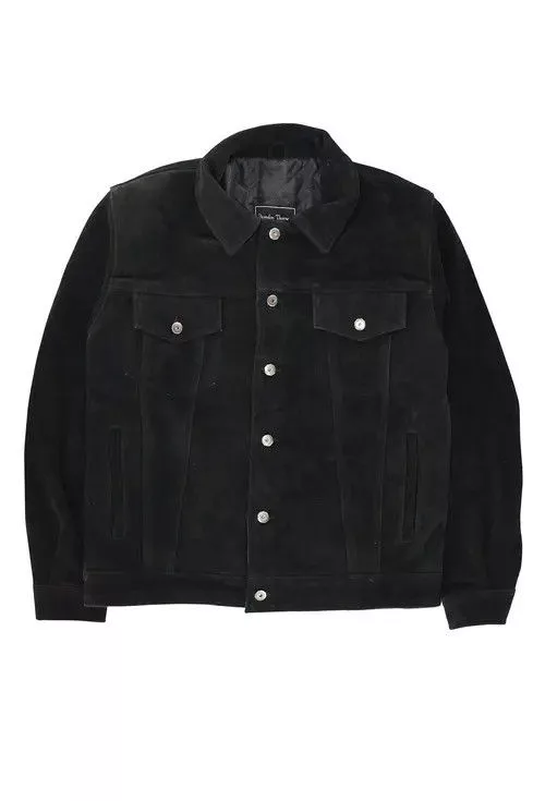 Other Leather Jackets Other Suede Trucker Jacket Black Avant-Garde