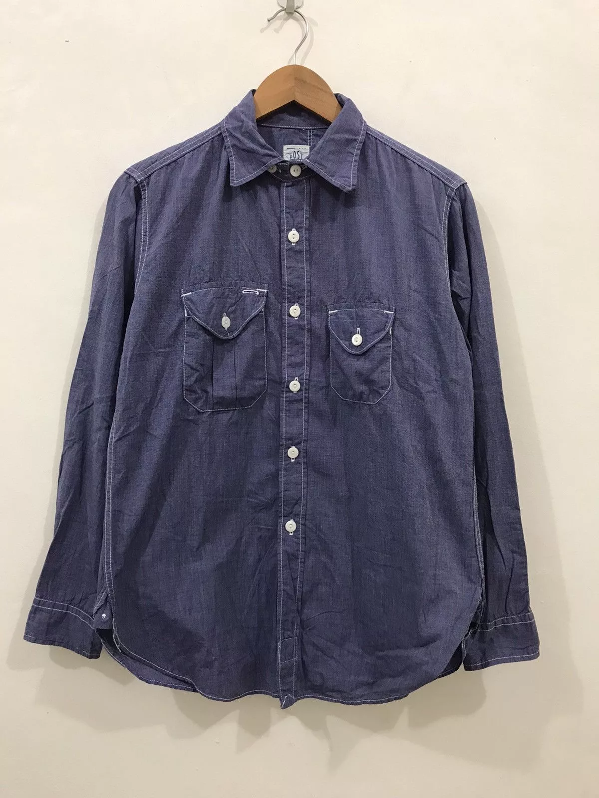 Post Overalls Shirts Button Ups Post Overalls Post Overall Shirt Blue