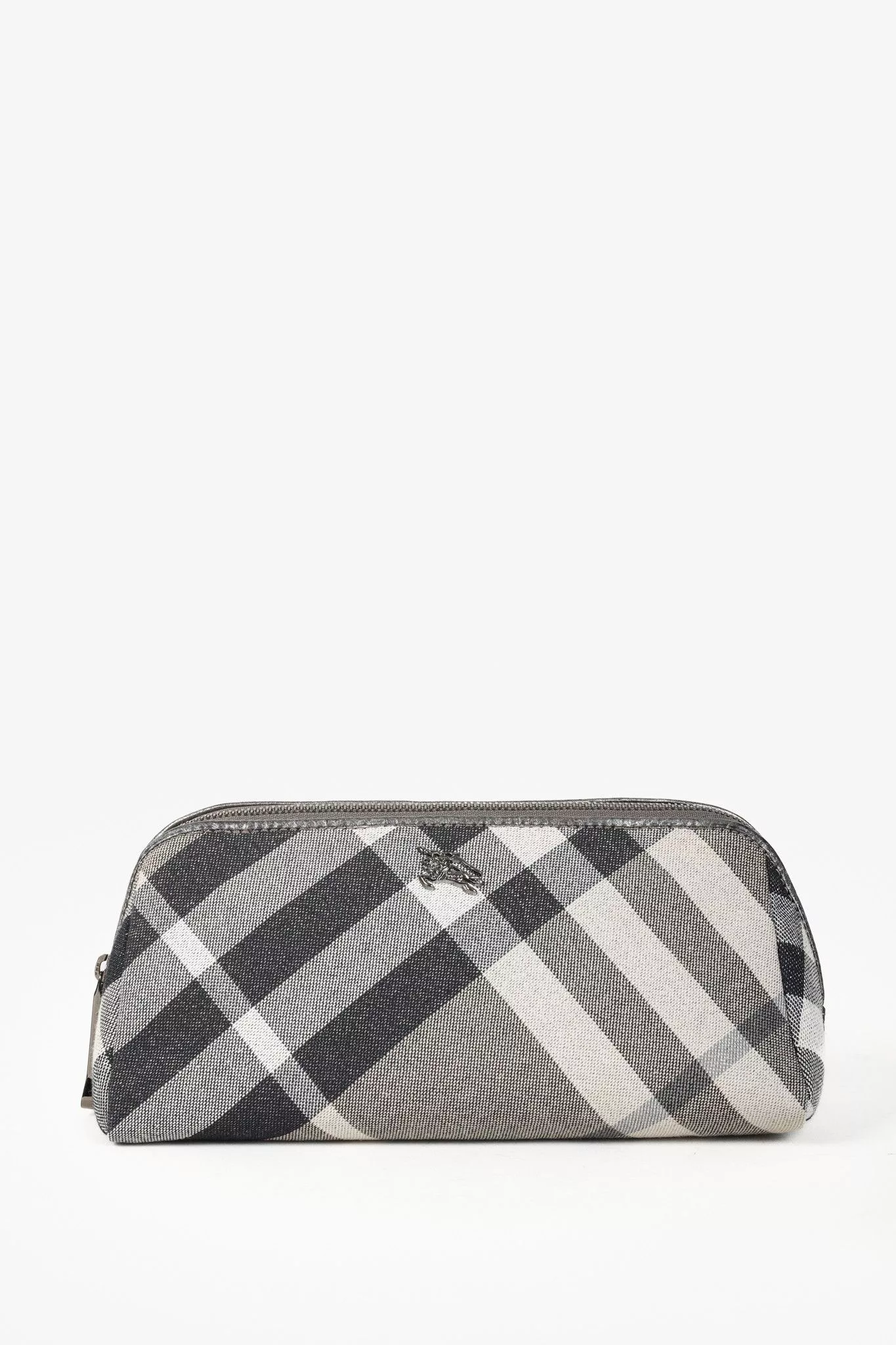 Burberry Toiletry Pouches Burberry Check Grey Shimmer Travel Pouch Gray