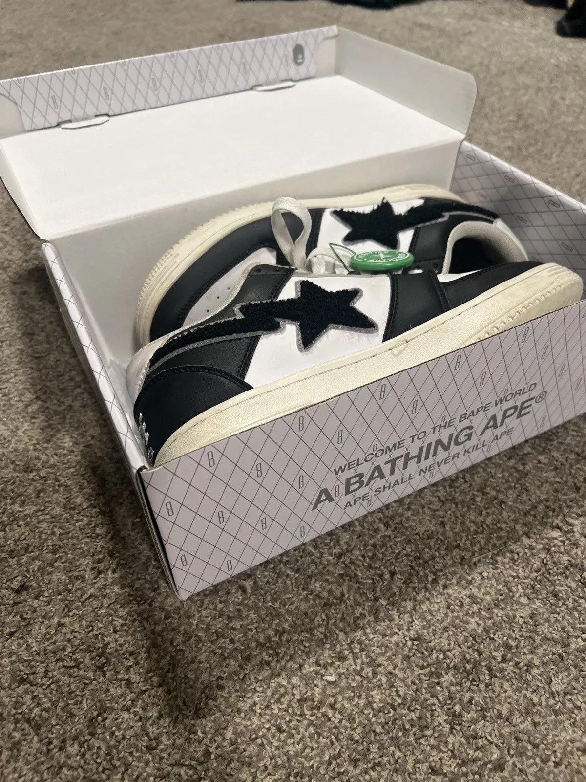 Bape Low Top Sneakers Bapesta Patched Black