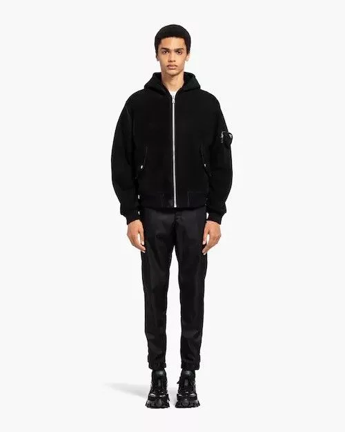 Prada Bombers Prada o1mt1gz0724 Shearling Bomber Jacket in Black