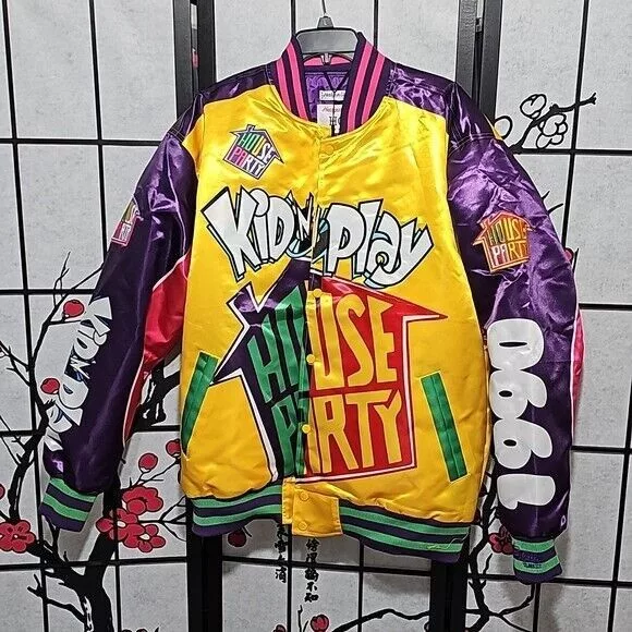 Other Bombers Other Kid n Play House Party Satin Jacket NWT Size 2XL Multi