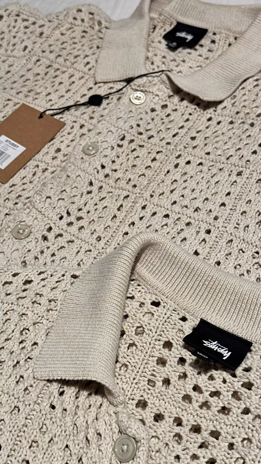 Stussy Shirts Button Ups Stussy Crochet Button up White