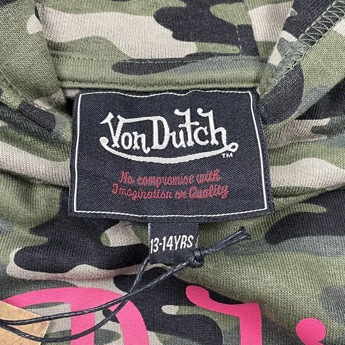 Vintage Hoodies Vintage × Von Dutch Von Dutch Camo Y2k Avant Garde Hoodie Multi Streetwear