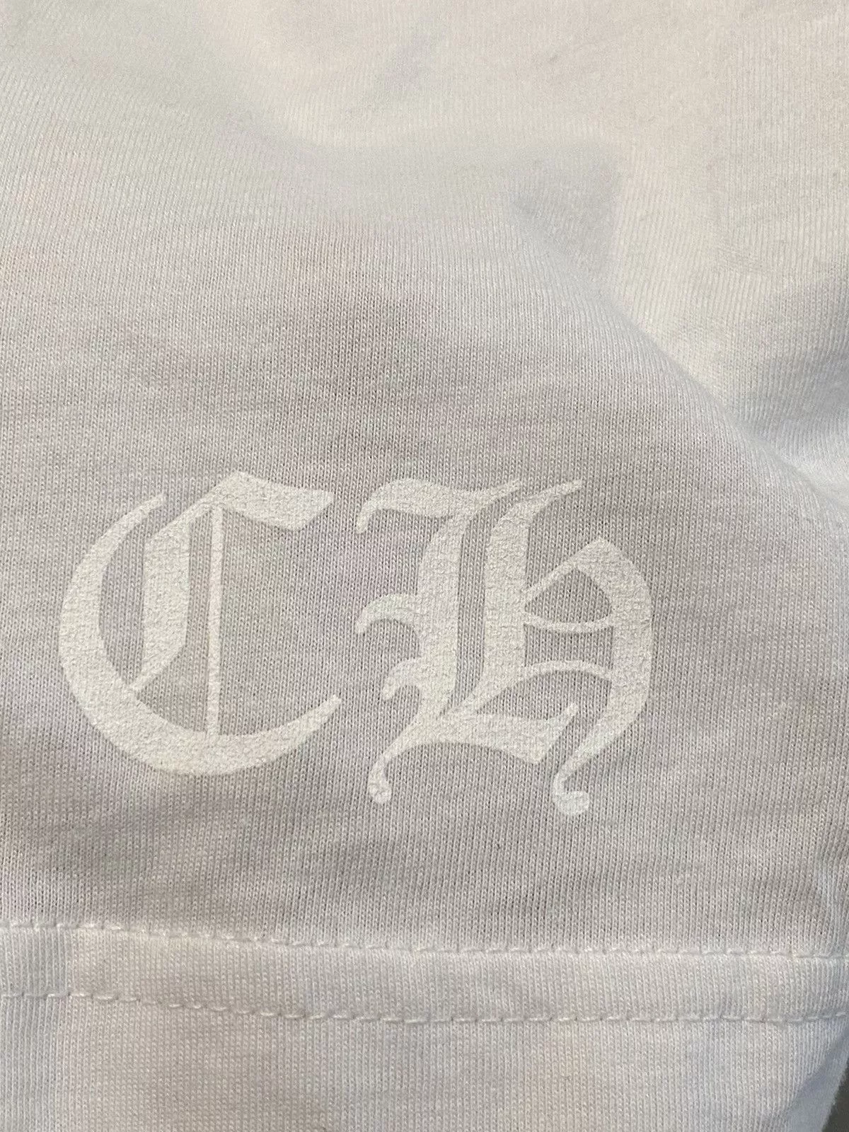 Chrome Hearts Long Sleeve T Shirts Chrome Hearts Script Neck Logo Triple White Longsleeve