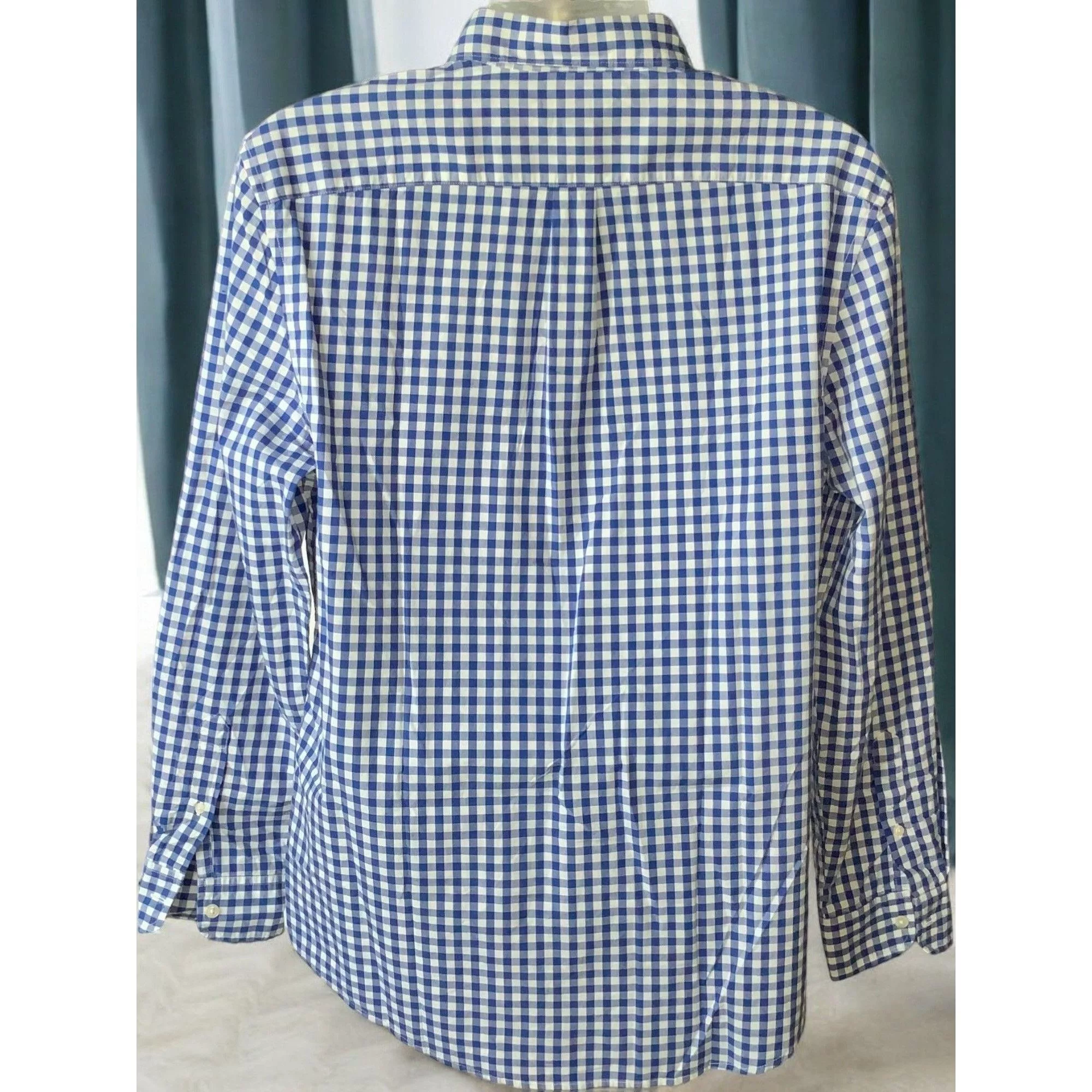 Gap Shirts Button Ups Gap Blue White Gingham Checkered Long Sleeve Button Down Shi