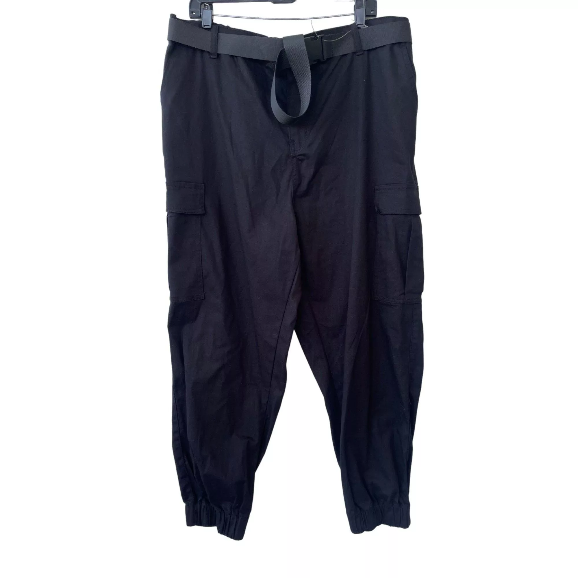 Other Joggers Other Kreamy - Women's High-Rise Baggy Cargo Jogger - Medium Stret Black