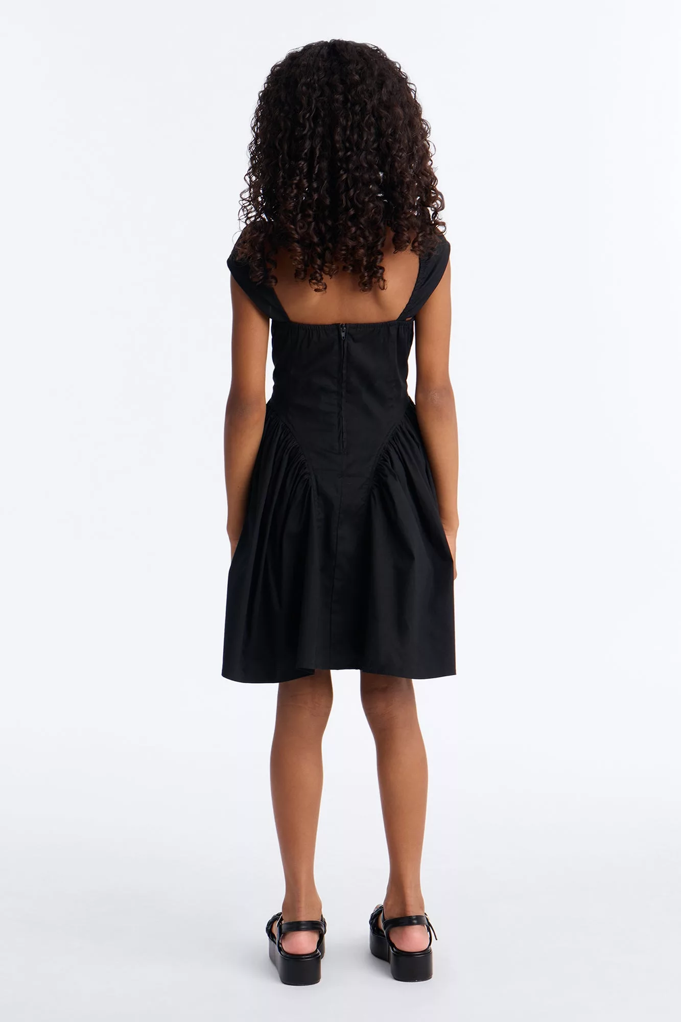 Mini Cleodora Poplin Mini Dress - Black