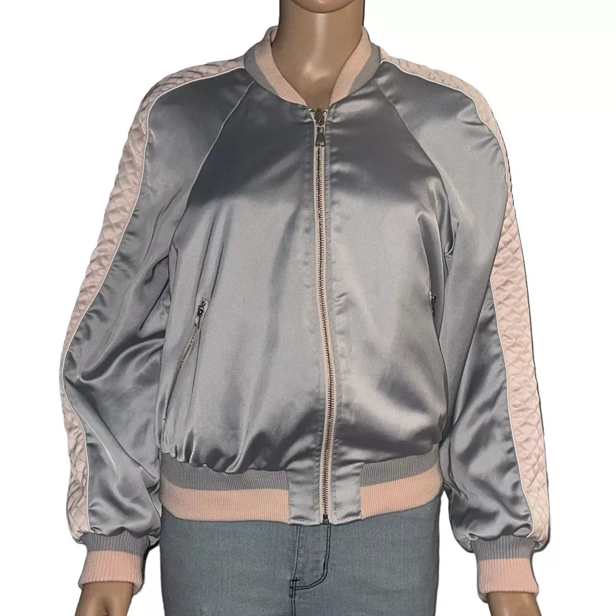 Bebe Bombers Vintage Y2K Bebe reversible satin bomber jacket Multi