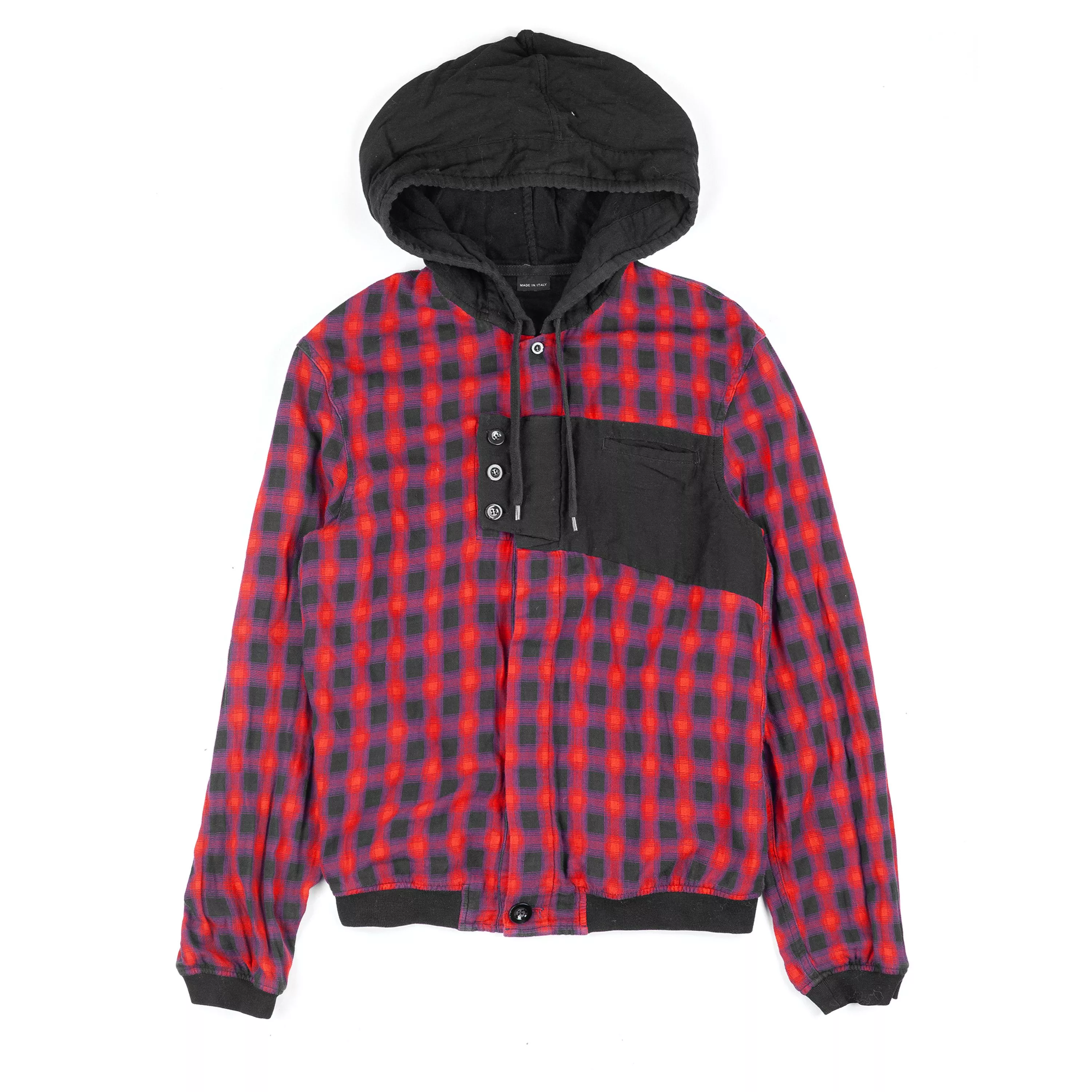 Marithe + Francois Girbaud Light Jackets Marithe + Francois Girbaud Marithé François Girbaud Checked Hooded Shirt (S) Multi