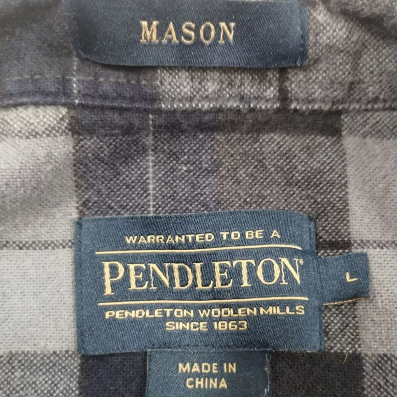 Pendleton Shirts Button Ups Pendleton Men's Grey/Black Shirt/Button Up Size L SKU 3749 Gray