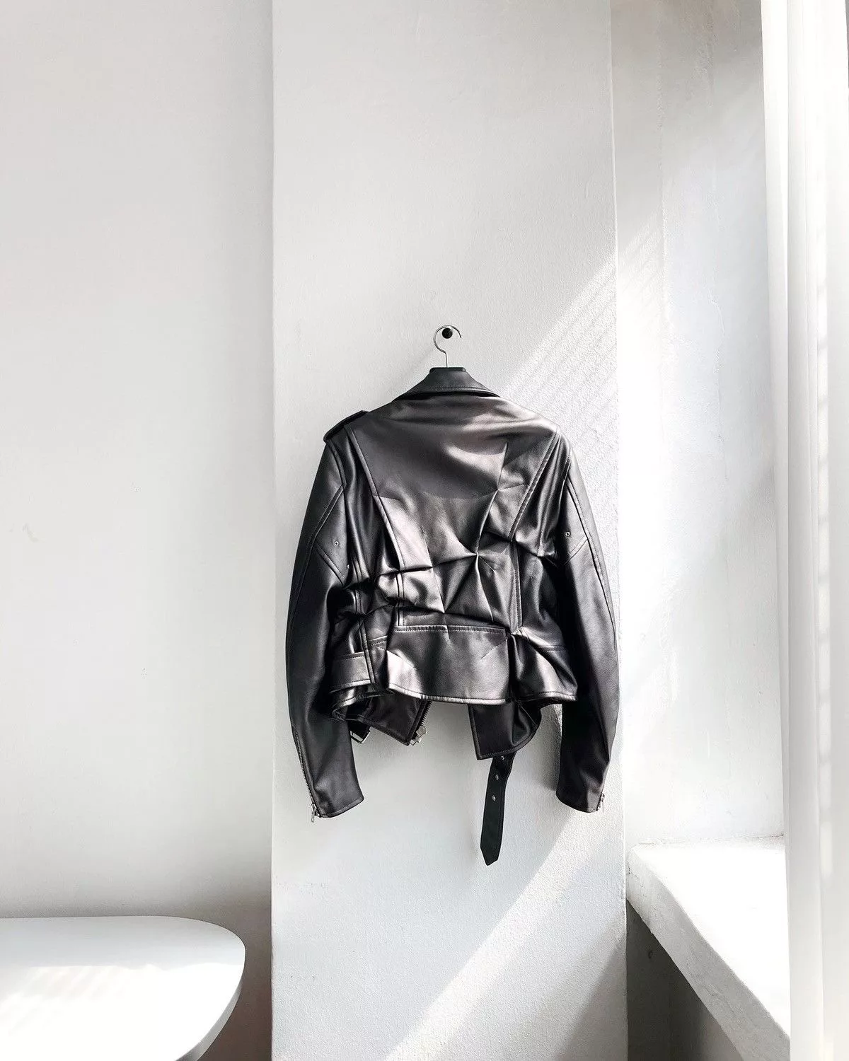Comme des Garcons Leather Jackets Comme des Garcons × Comme des Garcons Homme Plus × Junya Watanabe ❌ NWT CDG AD2020 homme plus fold stitch Rider Black